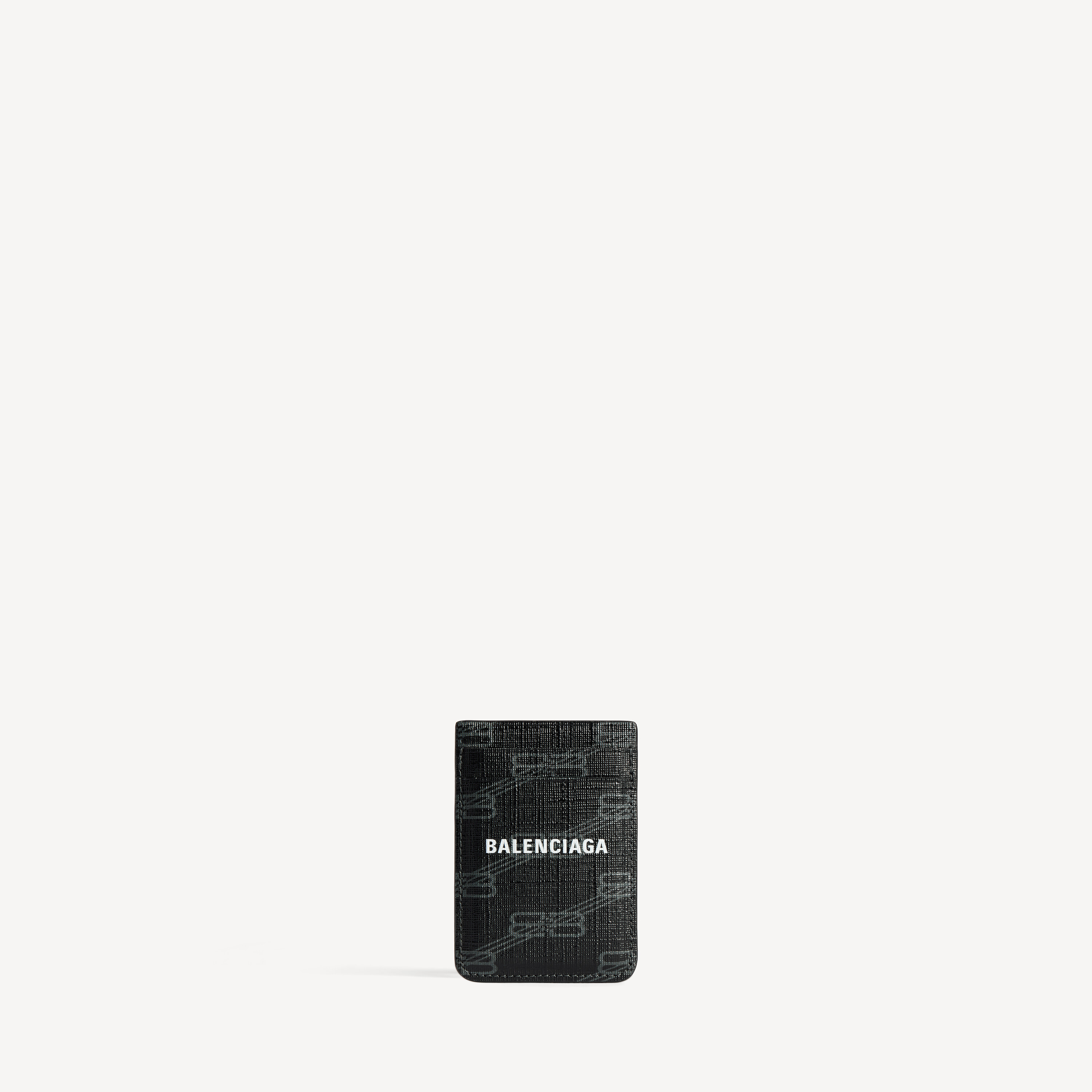 Balenciaga porte-cartes aimanté signature en toile enduite bb monogram