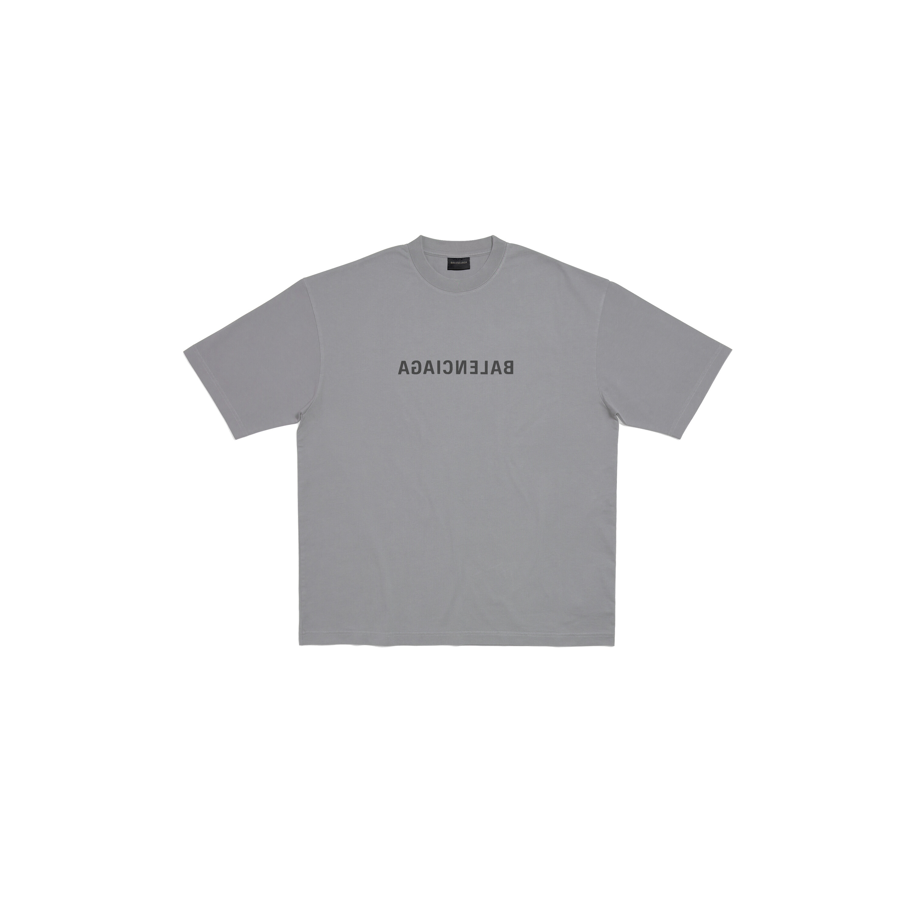 Lírico réplica Ciencias Men's Mirror Balenciaga T-shirt Medium Fit in Grey | Balenciaga US