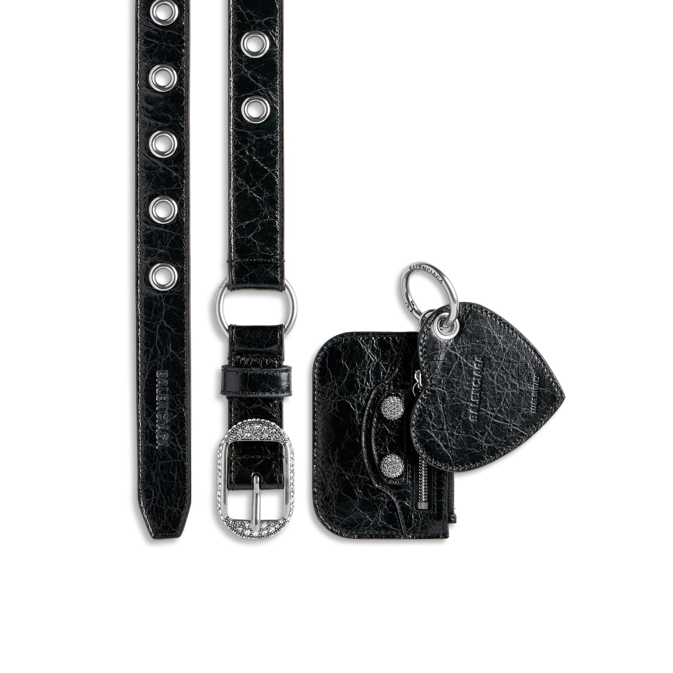 Balenciaga Le Cagole Charms Belt With Rhinestones - Black - Women's - 28 - Calfskin