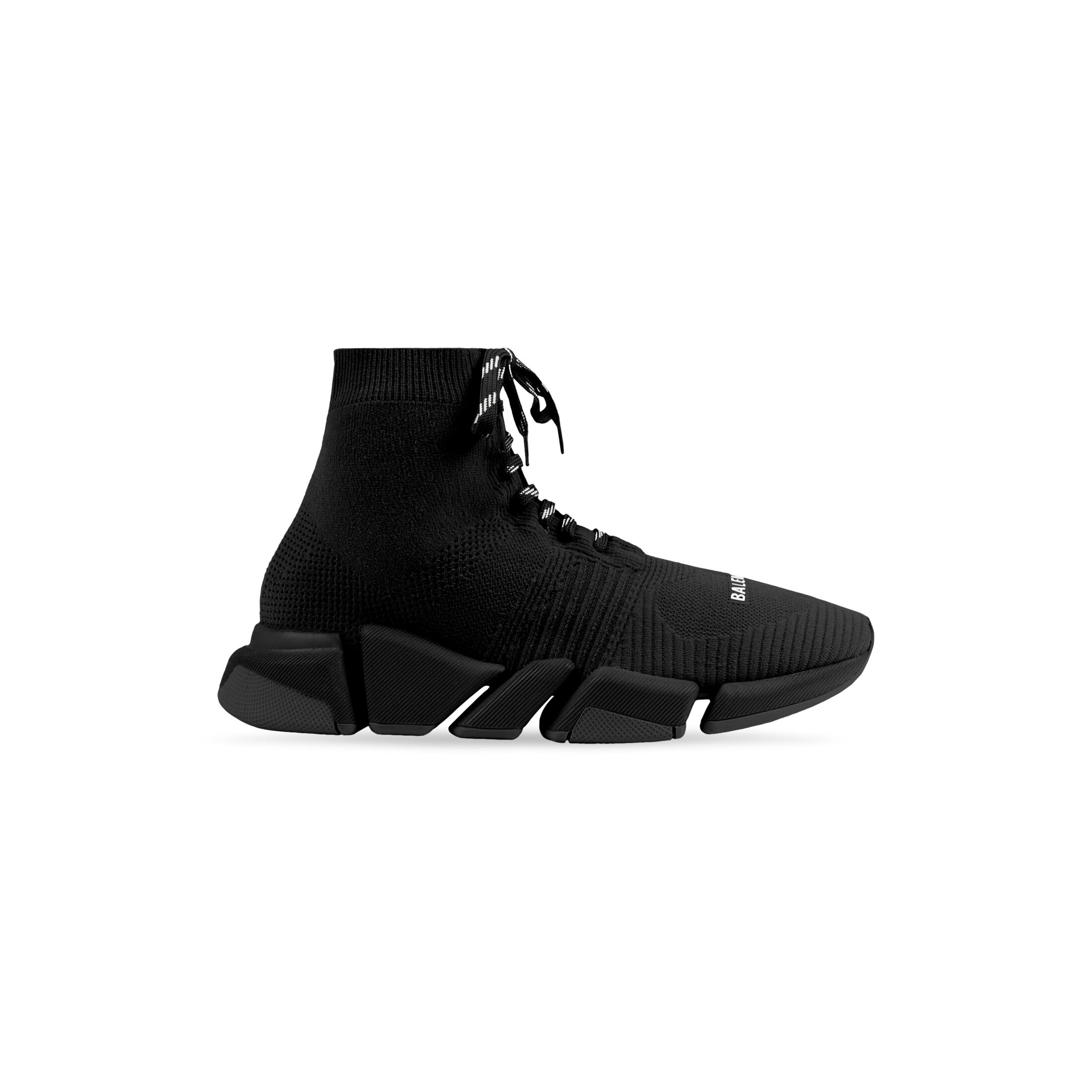 Men's Speed 2.0 Lace-up Recycled Knit Sneaker in Black | Balenciaga US