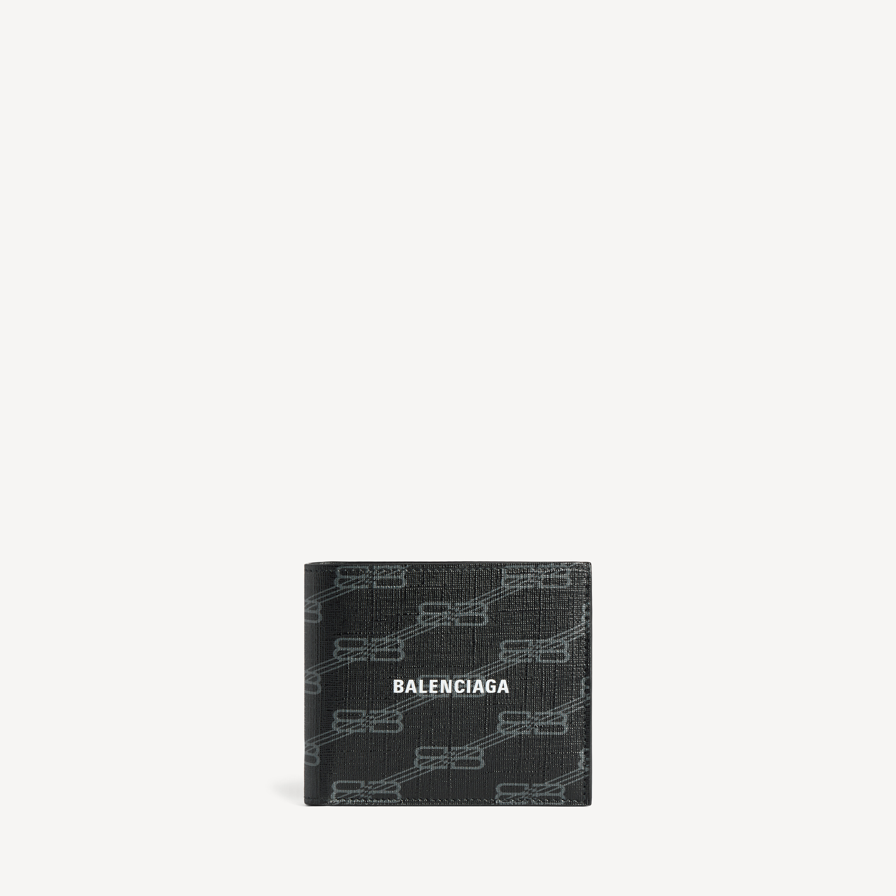 Balenciaga signature square folded wallet bb monogram coated canvas