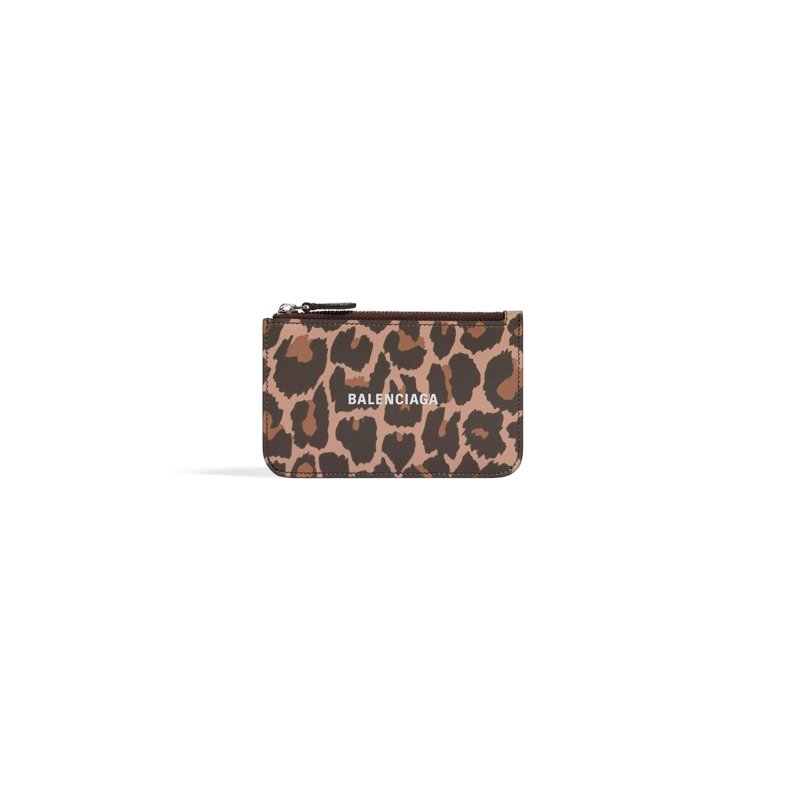 Balenciaga Cash Large Long Coin And Card Holder With Leopard Print in Brown