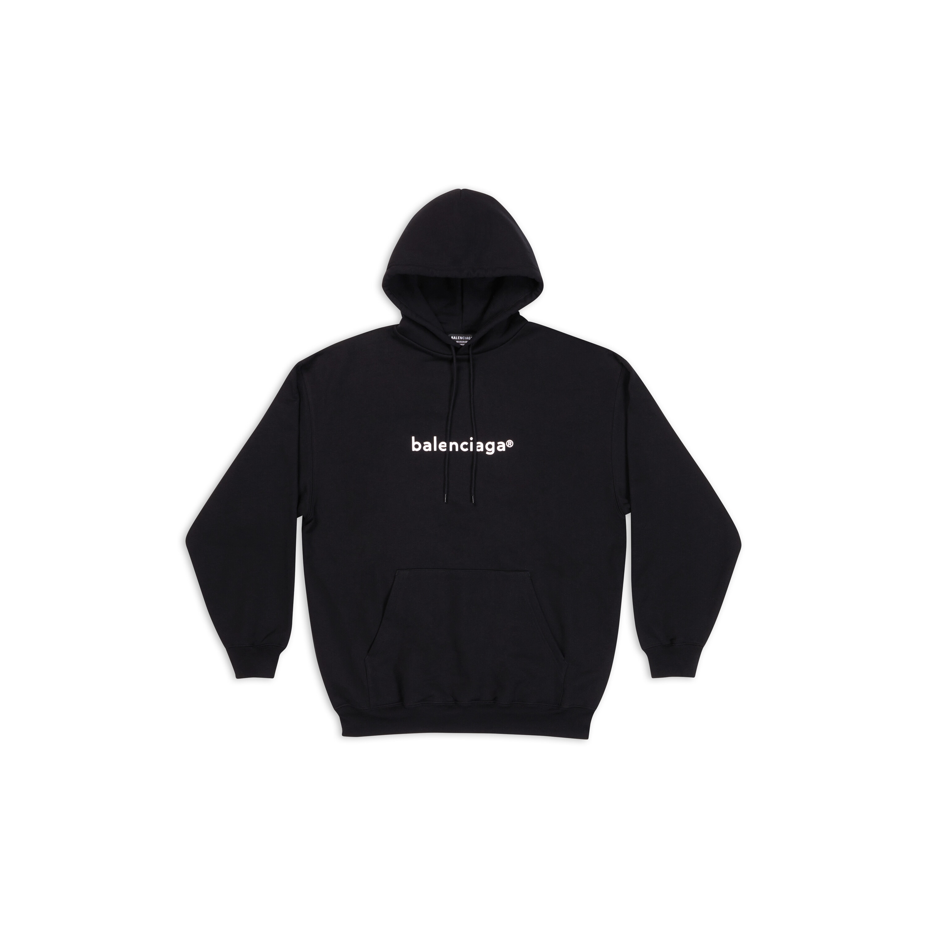 Balenciaga Political Campaign Embroidery Logo Oversized Hoodie Black   ORIGINALFOOK