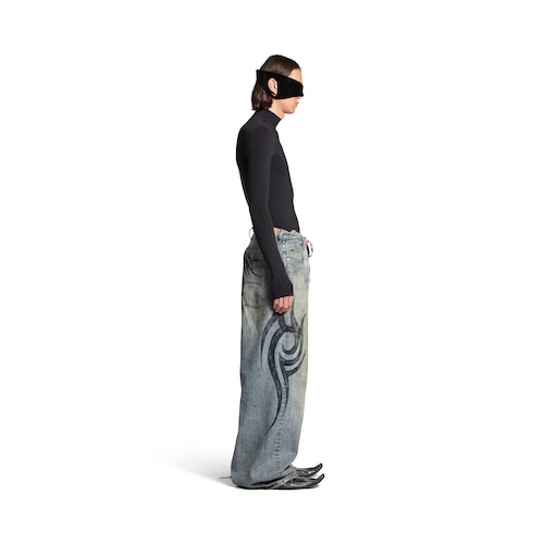 y2k stretched knee baggy pants