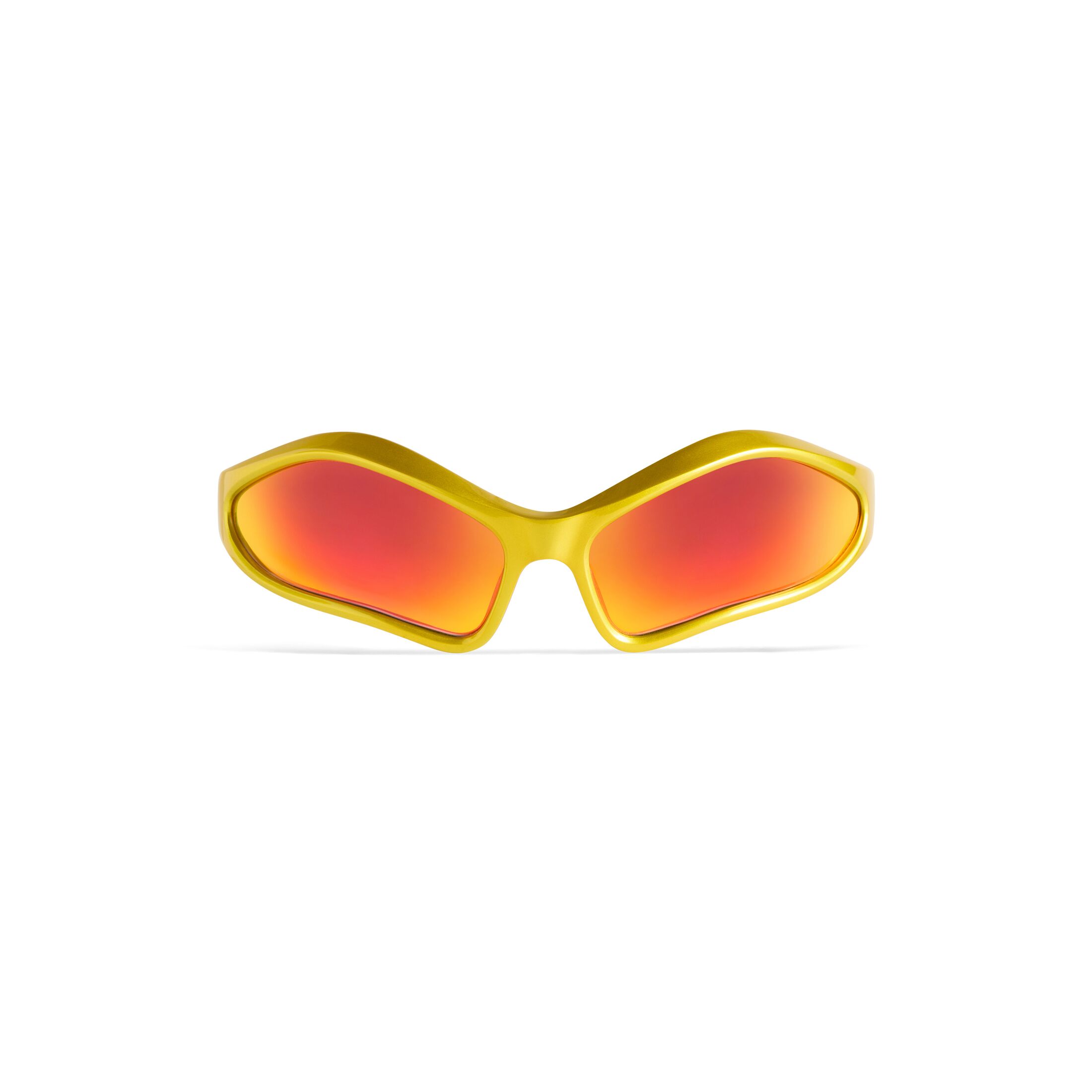 Balenciaga Fennec Oval Sunglasses - Yellow - Man - Polyamide