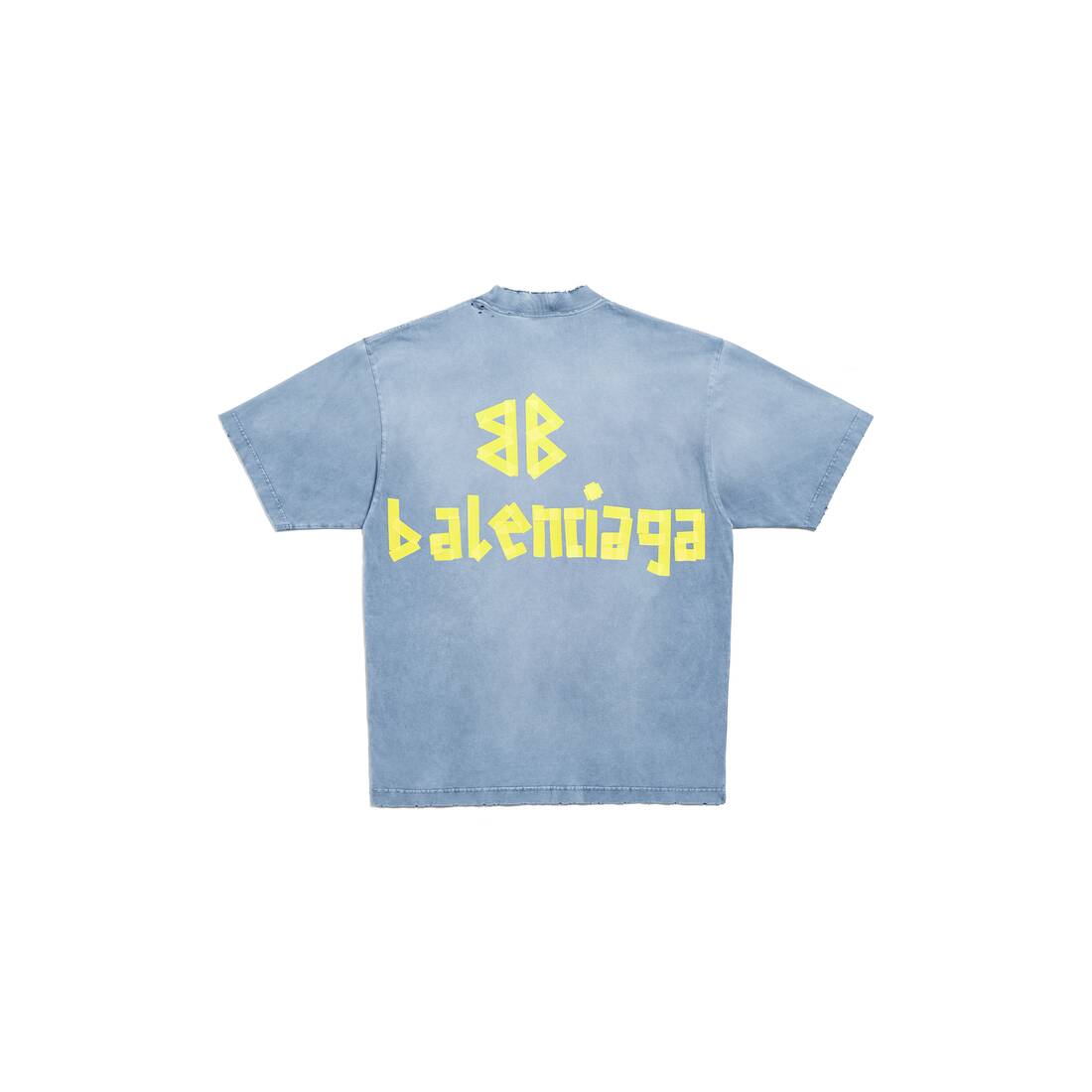 Men\'s Tape Type T-shirt Faded in Balenciaga Blue US | Fit Medium