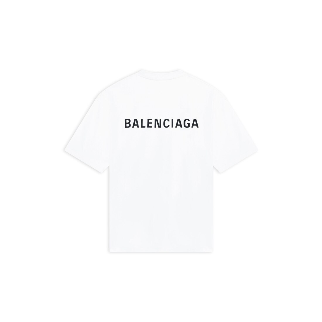 Balenciaga Men's Logo Medium Fit T-Shirt - White Black - Size Small