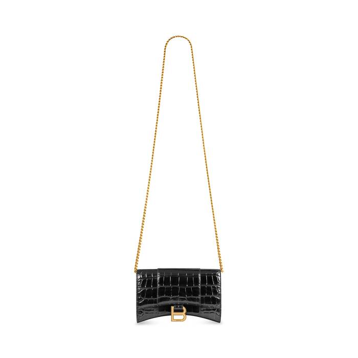 Balenciaga Hourglass Top Handle Bag Allover Logo Monogram Coated Canvas XS  Brown 2225582