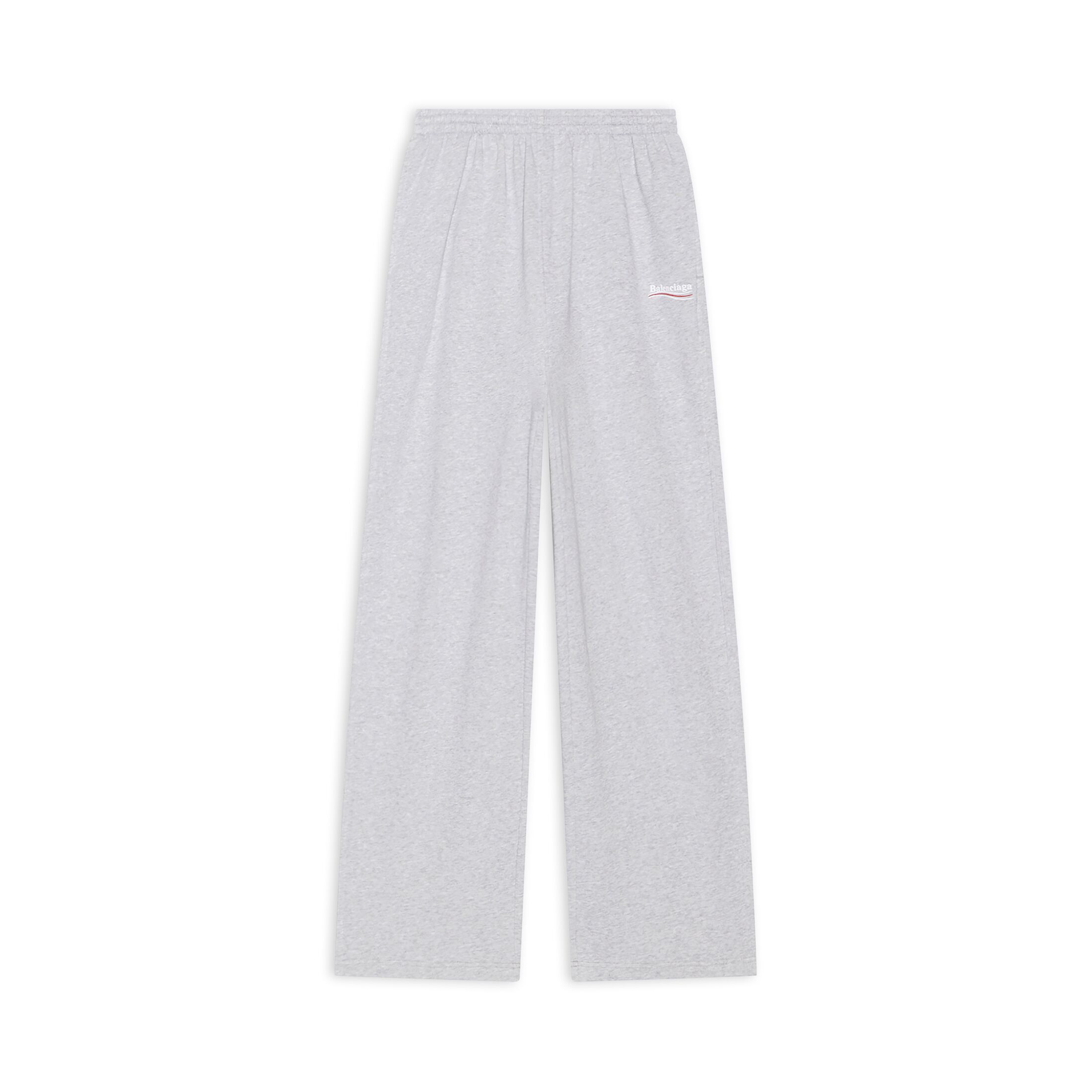 Balenciaga Political Campaign Jogging Trousers - Grey & Silver - Men's - - Cotton