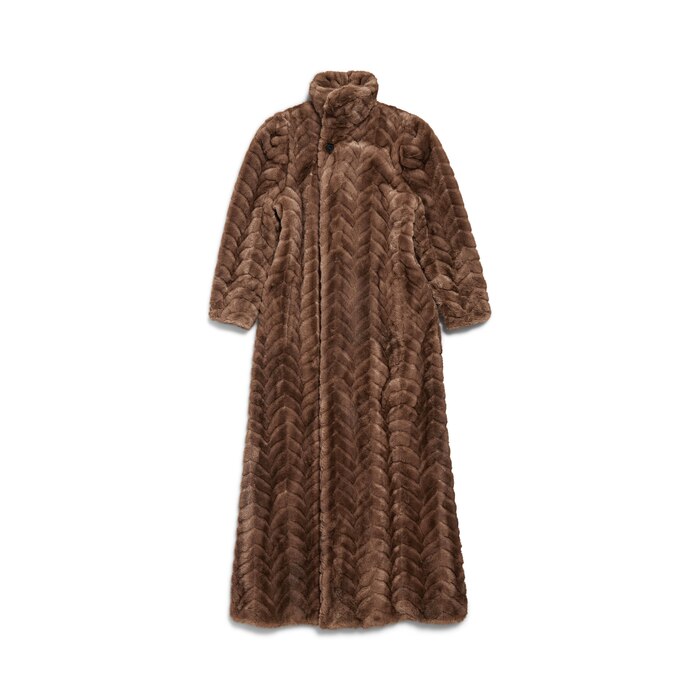 cappotto maxi in sintetica pelliccia