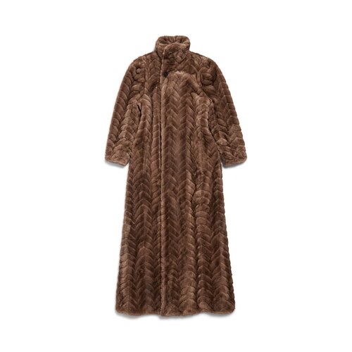 animal-free fur maxi coat