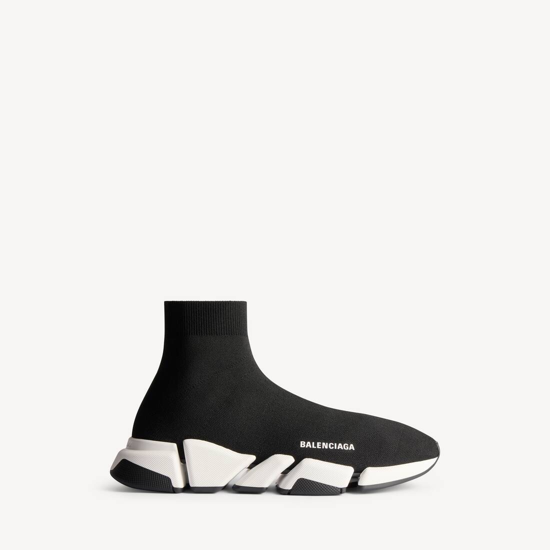 Men's Speed Recycled Knit Sneaker in Black/white Balenciaga