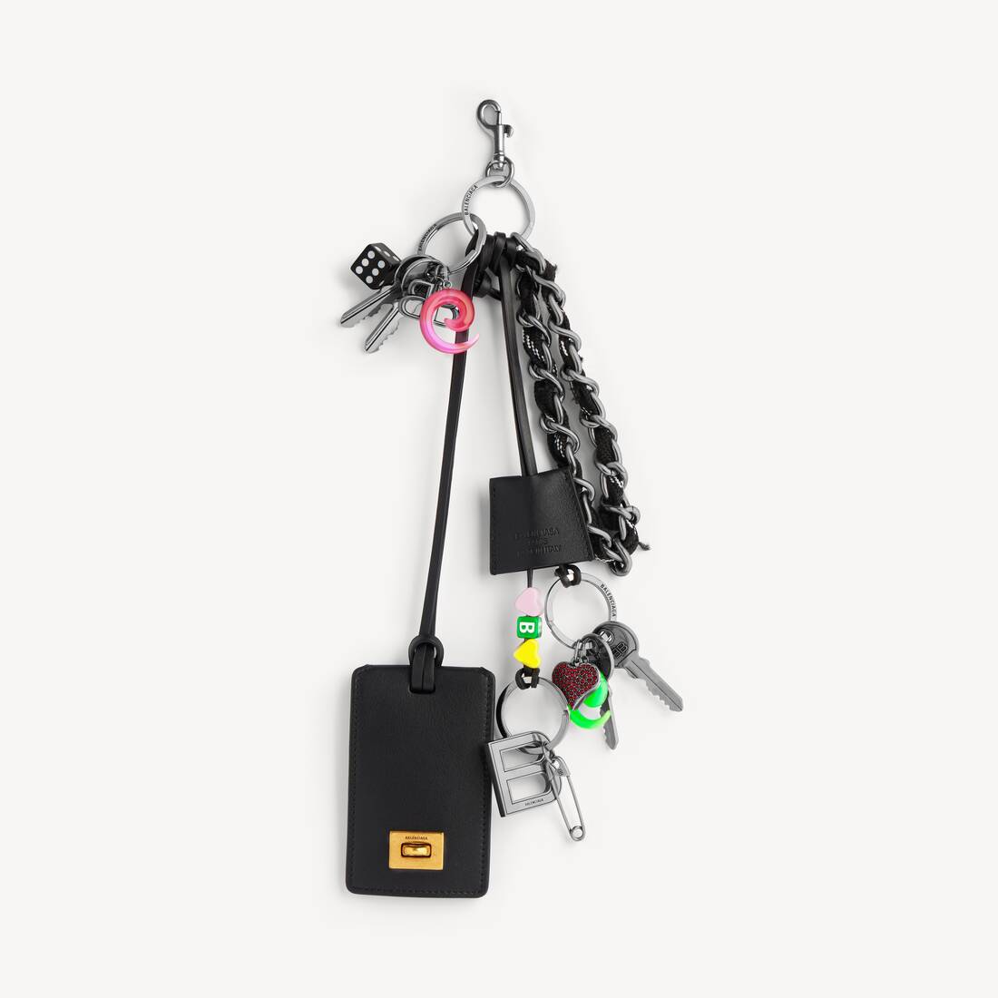 Keychain Rodeo Tag Full Charm in Black/white