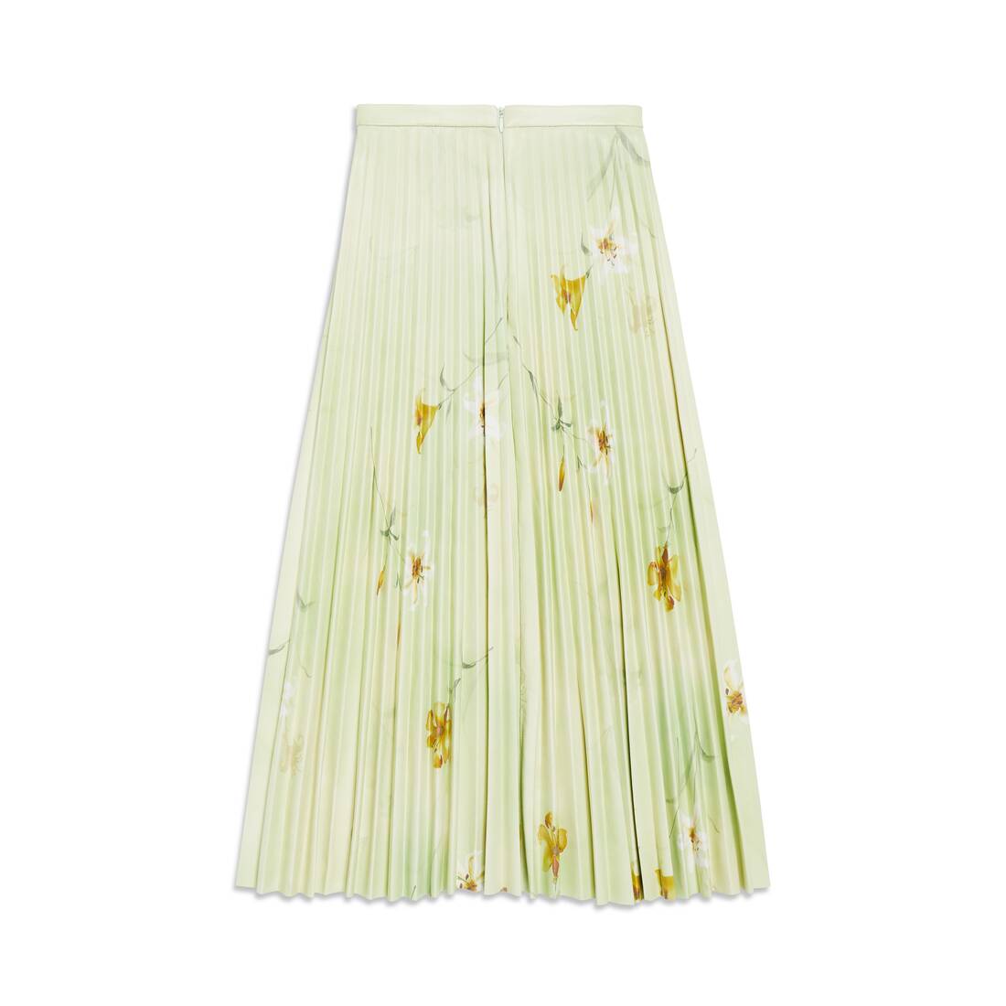 グリーン の ウィメンズ Liliesプリント プリーツスカート | Balenciaga JP