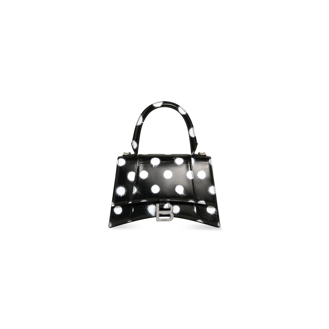 black and white polka dot handbolsa