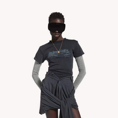 washed crayon political double sleeve t-shirt