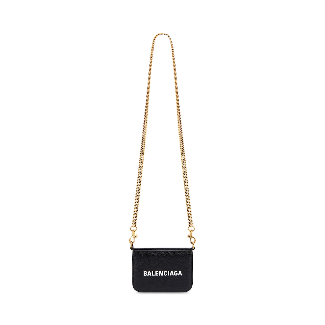 Women s Cash Mini Wallet On Chain in Black white Balenciaga US