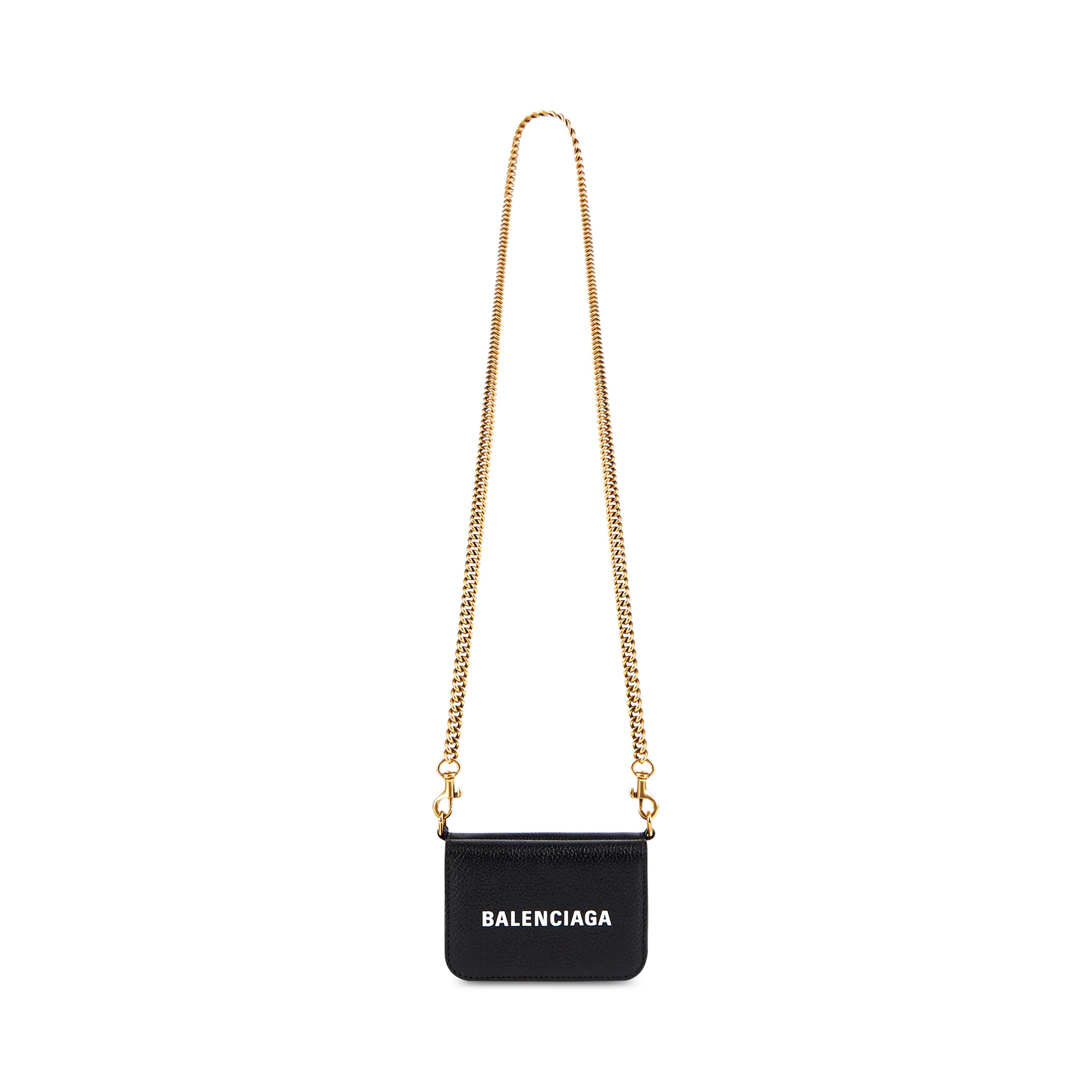 Women's Cash Mini Wallet On Chain in Black/white | Balenciaga CA