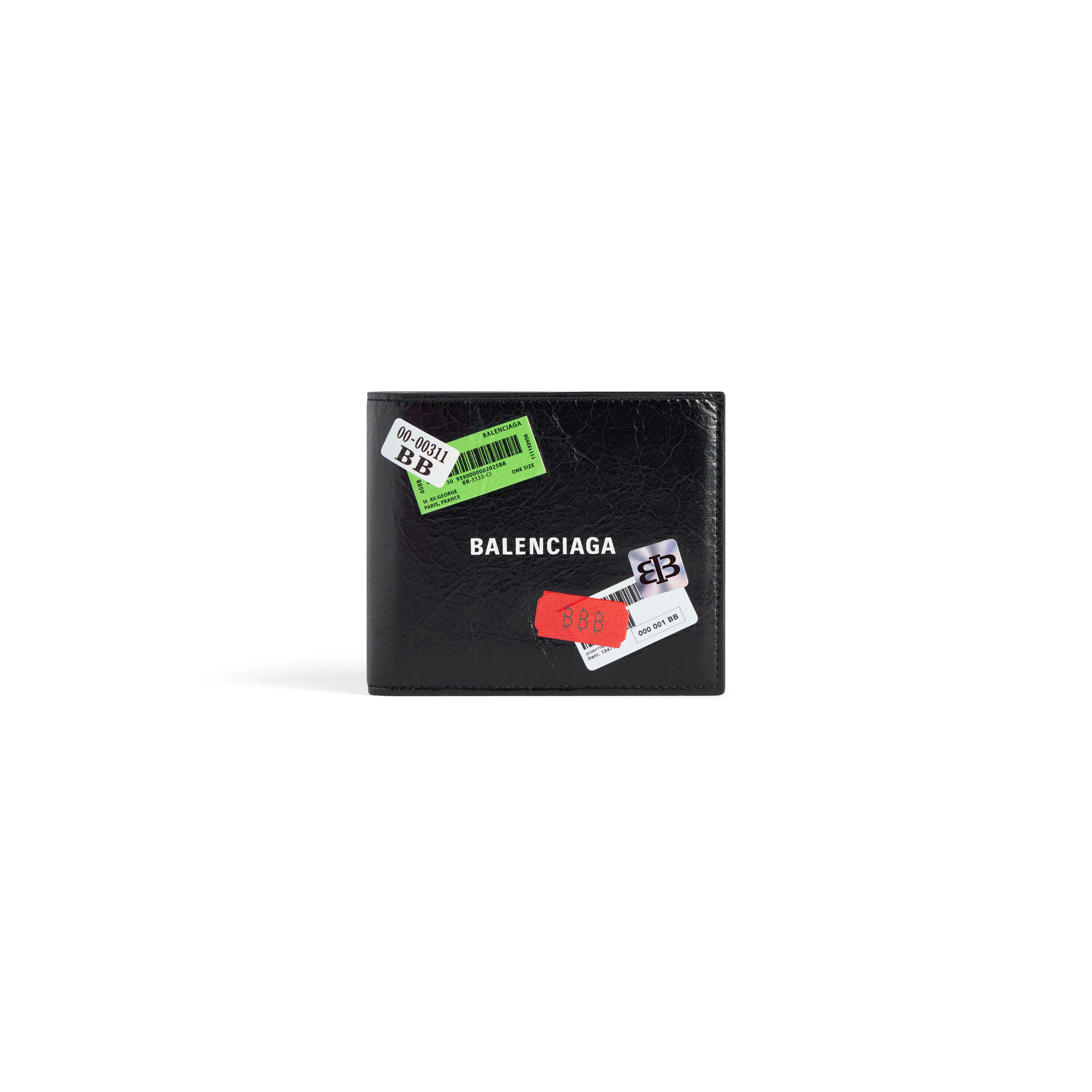 Men's Cash Square Folded Wallet in Black/multicolor