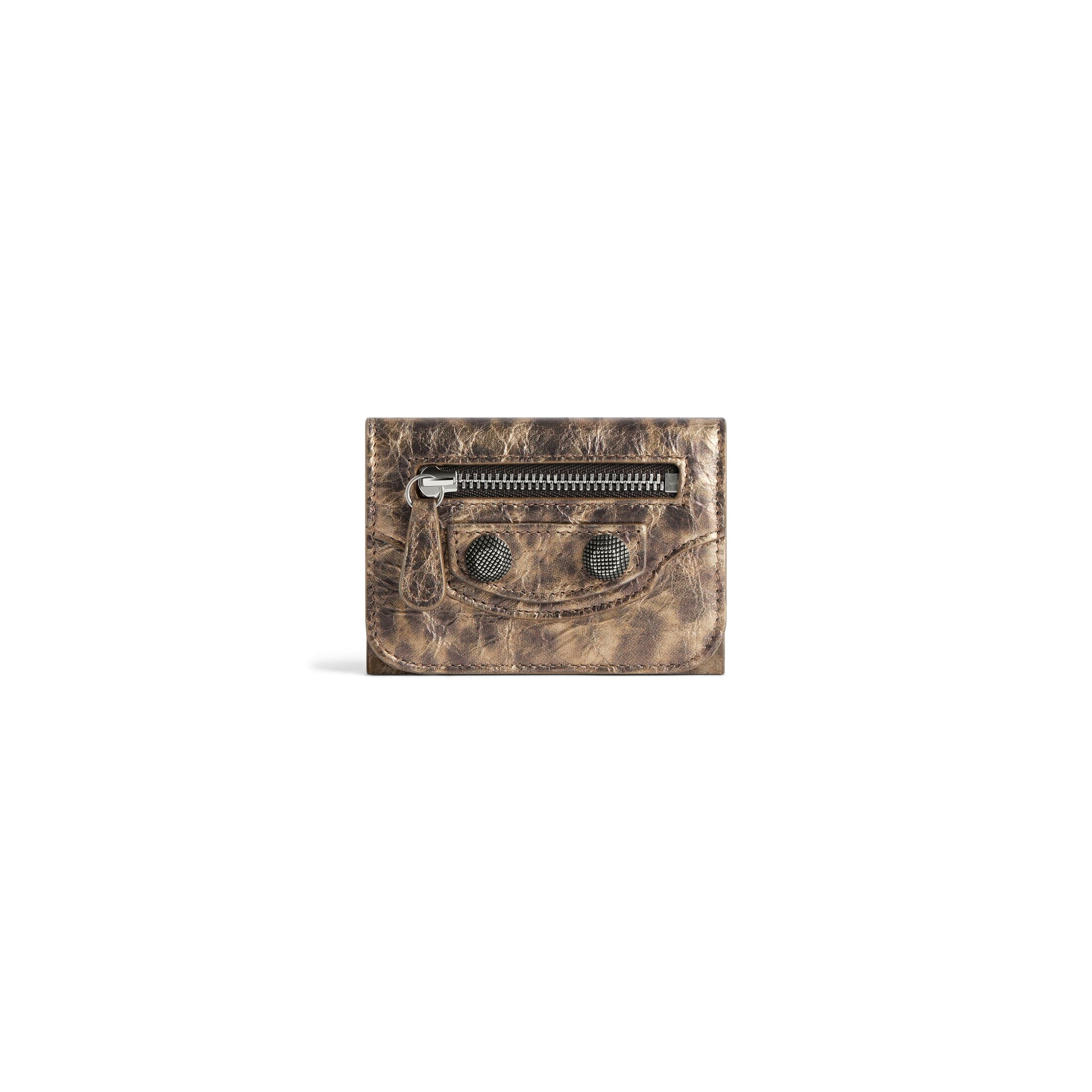 Balenciaga Portefeuille Le Cagole Mini Modèle À Imprimé Léopard - Marron - Femme - Cuir D'Agneau