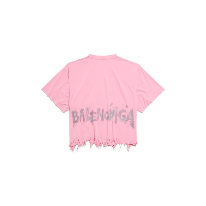 balenciaga nail polish cropped t-shirt