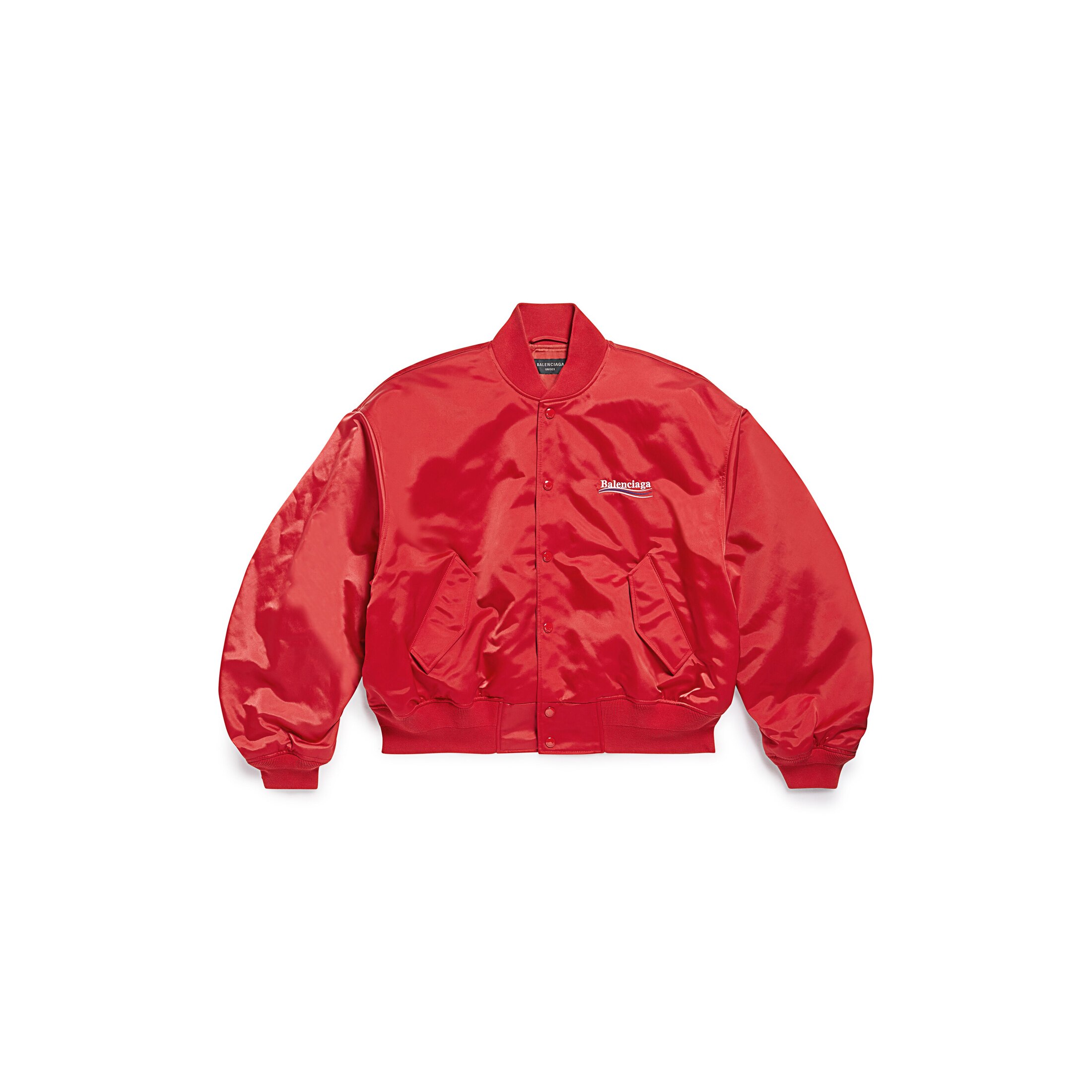 Balenciaga Political Campaign Varsity Jacket - Red - Man - M - Polyamide