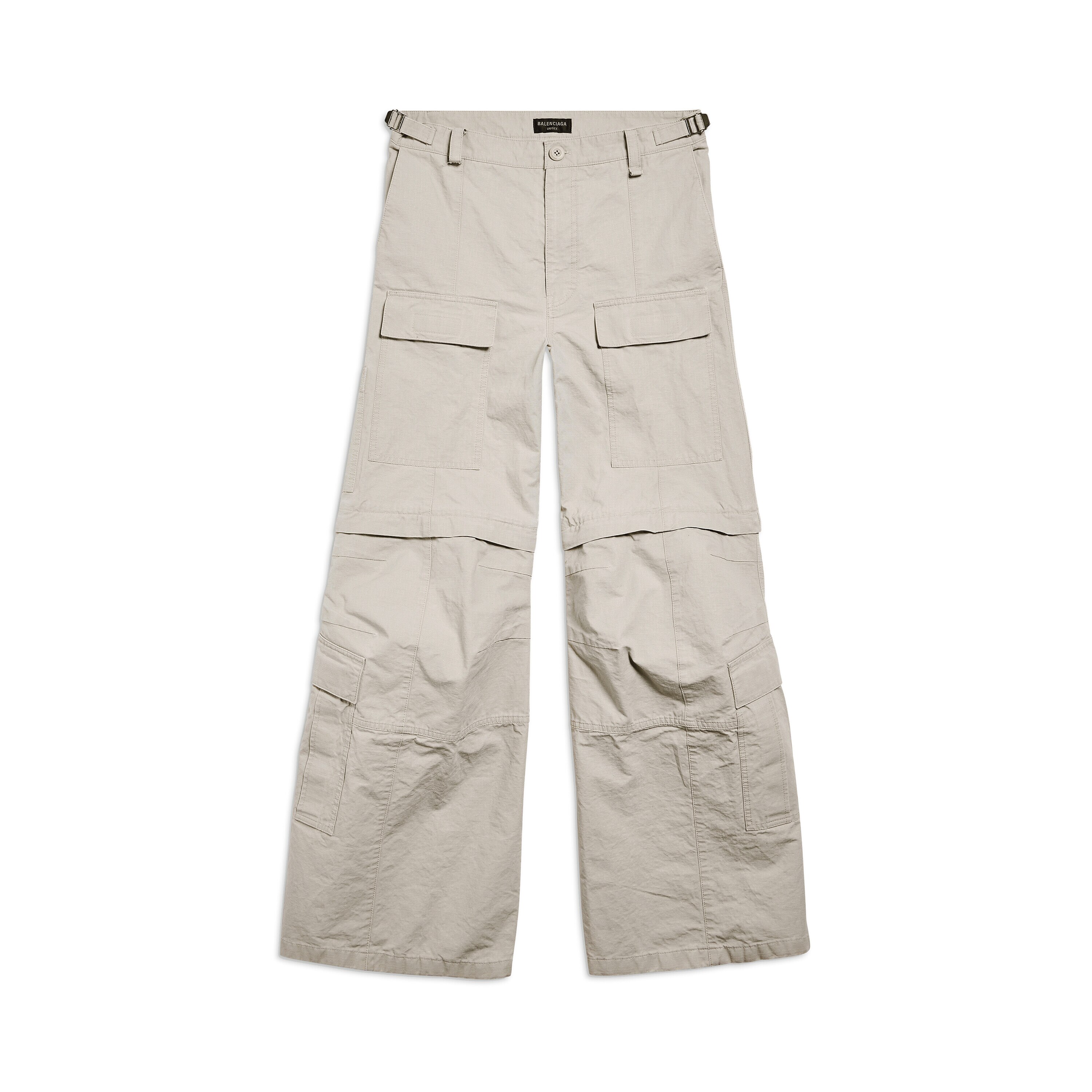 Flared Cargo Pants in Beige