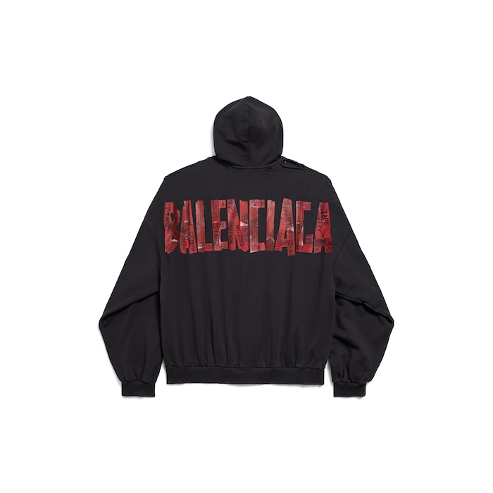 hoodie con cremallera security tape logo large fit