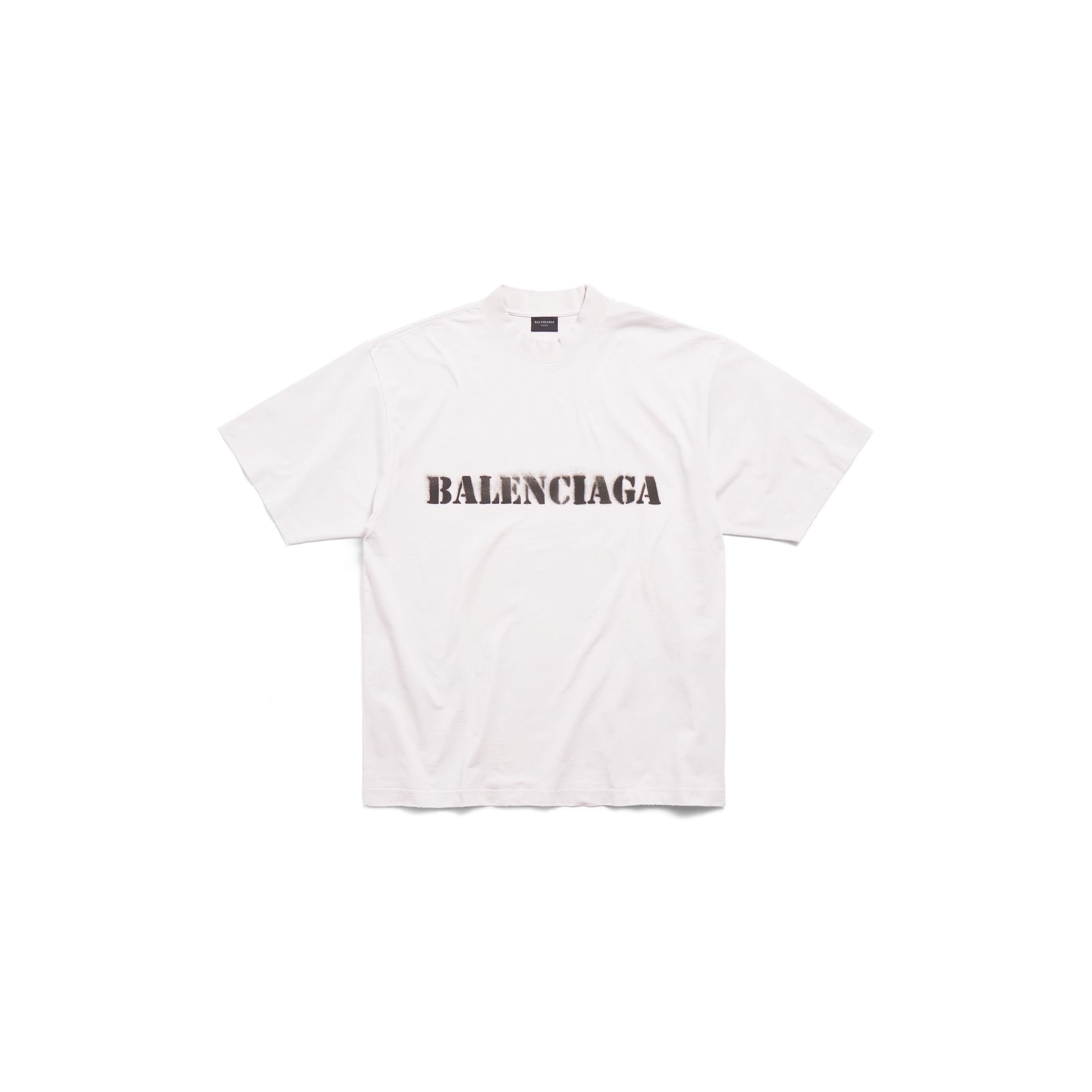 Balenciaga Stencil Type T-Shirt Medium Fit - White - Unisex - XXS - Cotton