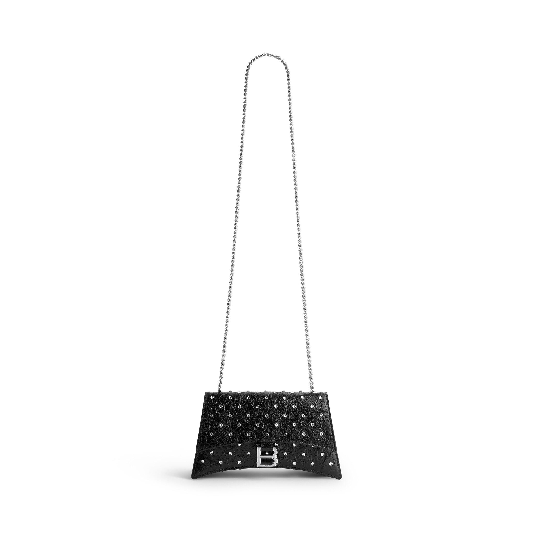 Balenciaga Crush XS Tasche Mit Kette Und Pailletten - Schwarz - Damen - Lammleder