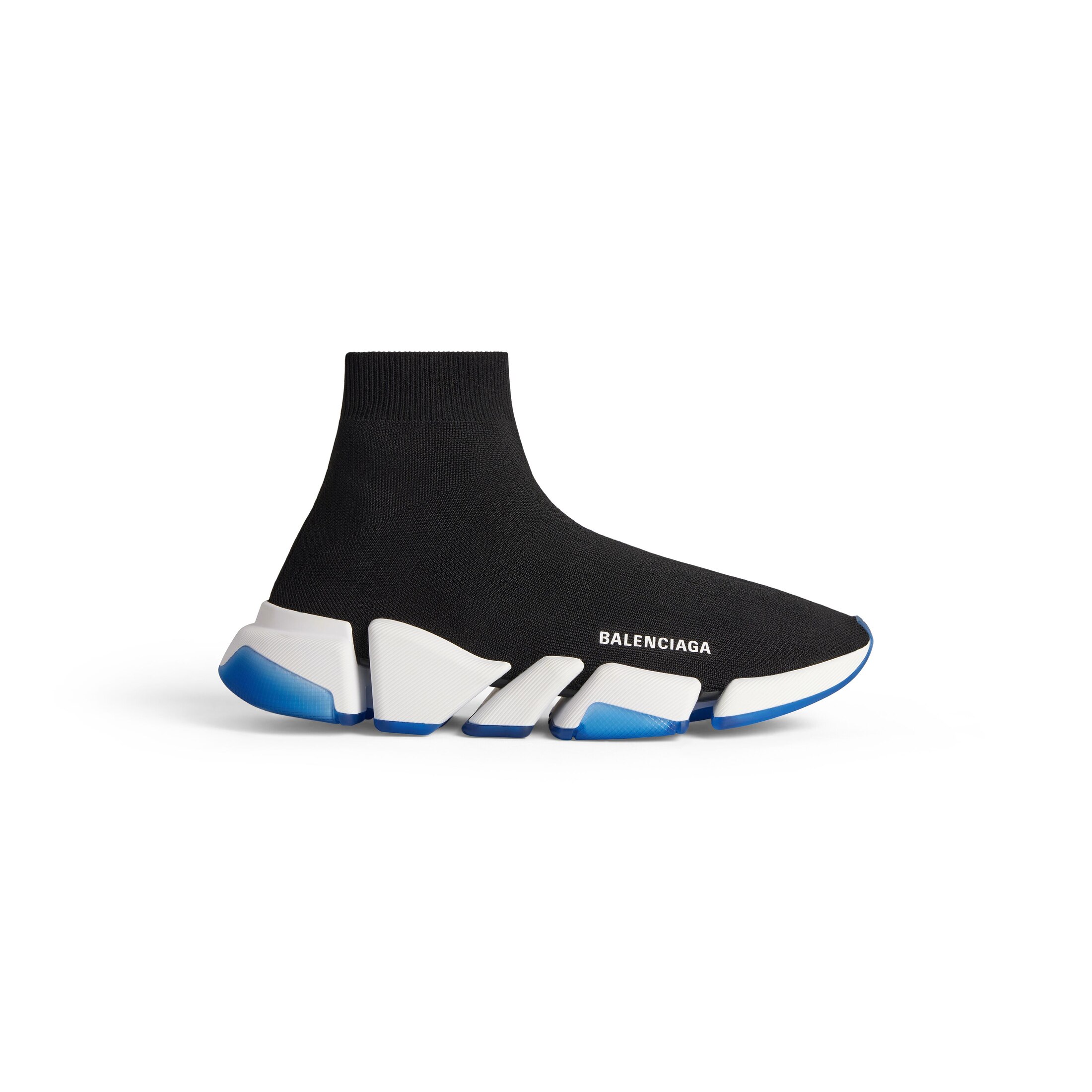 Balenciaga Speed 2.0 Clear Sole Recycled Knit Sneaker - Black - Man - 43 - Recycled Polyester, Elastane