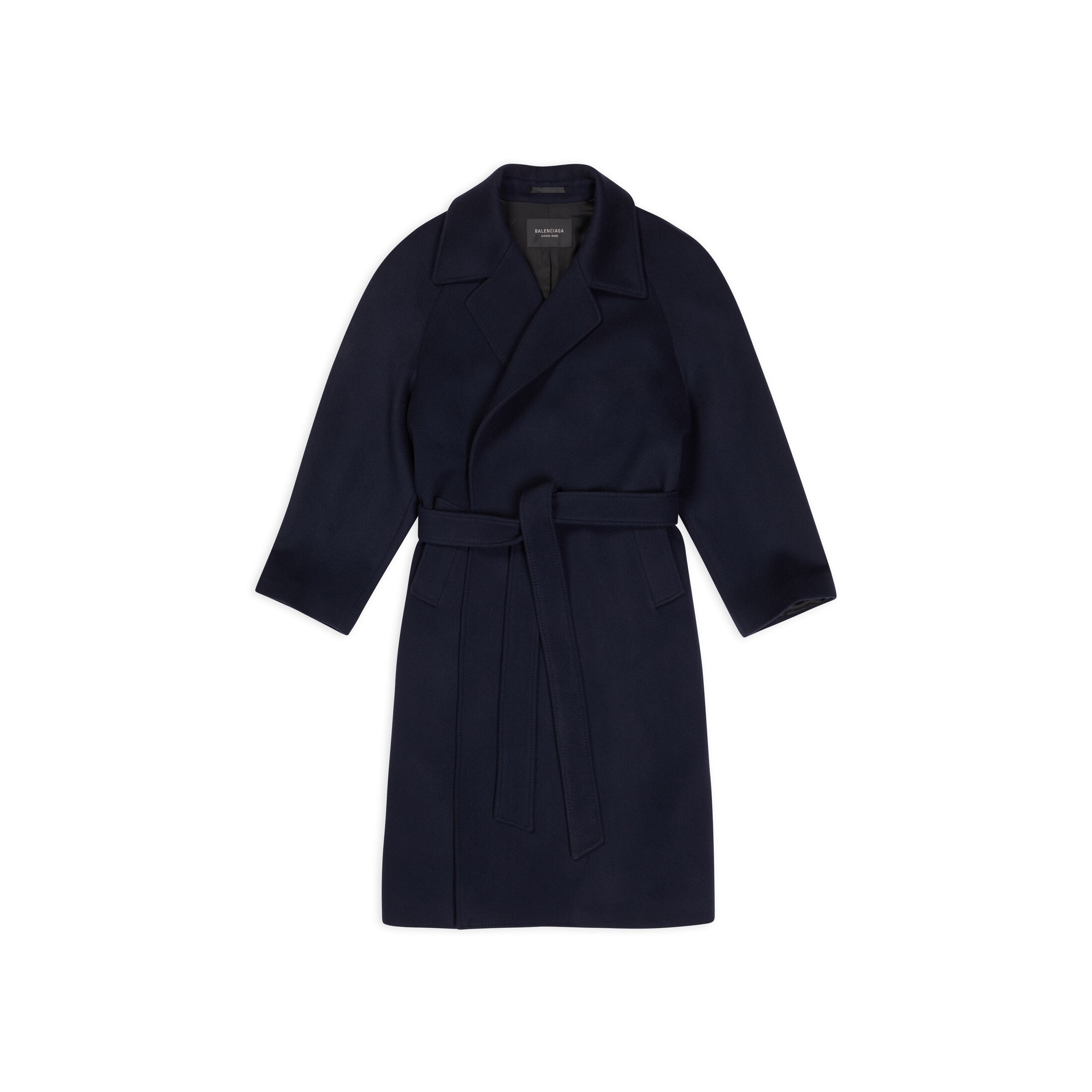 Balenciaga Manteau Raglan - Bleu - Homme - 48 - Cachemire