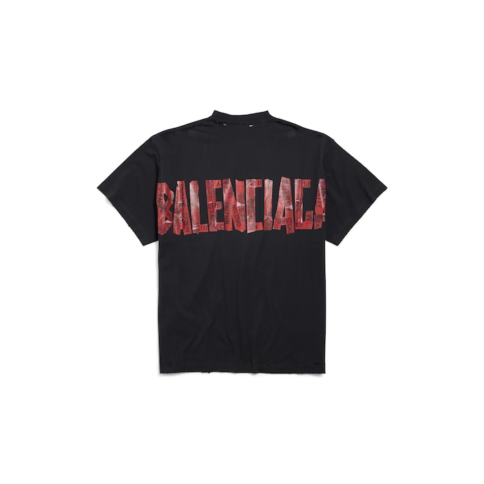 security tape logo tシャツ オーバーサイズ