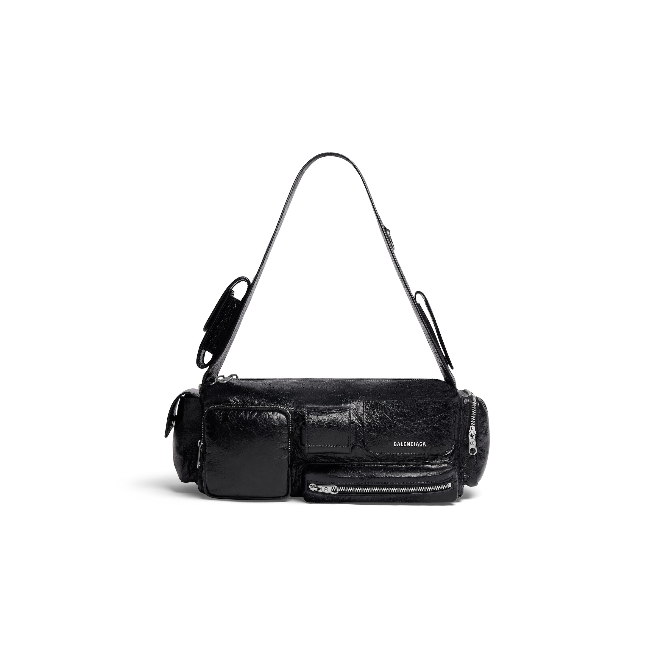 Balenciaga Superbusy Small Sling Bag - Black - Man - Lambskin, Polyester