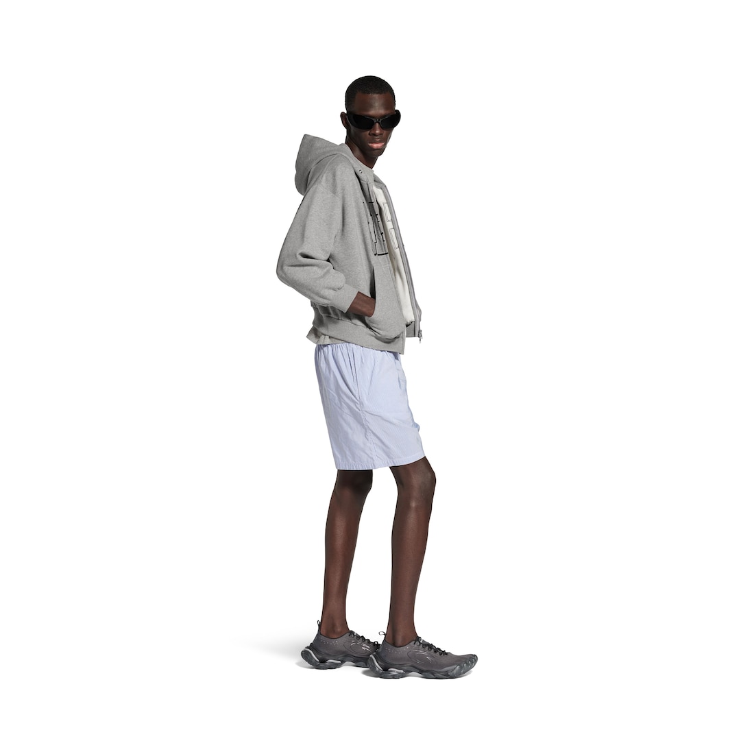 おすすめ☆Balenciagaピンストライプ 伸縮性ウエストパンツ BALENCIAGA】ピンストライプ ワイドパンツ (BALENCIAGA/パンツ
