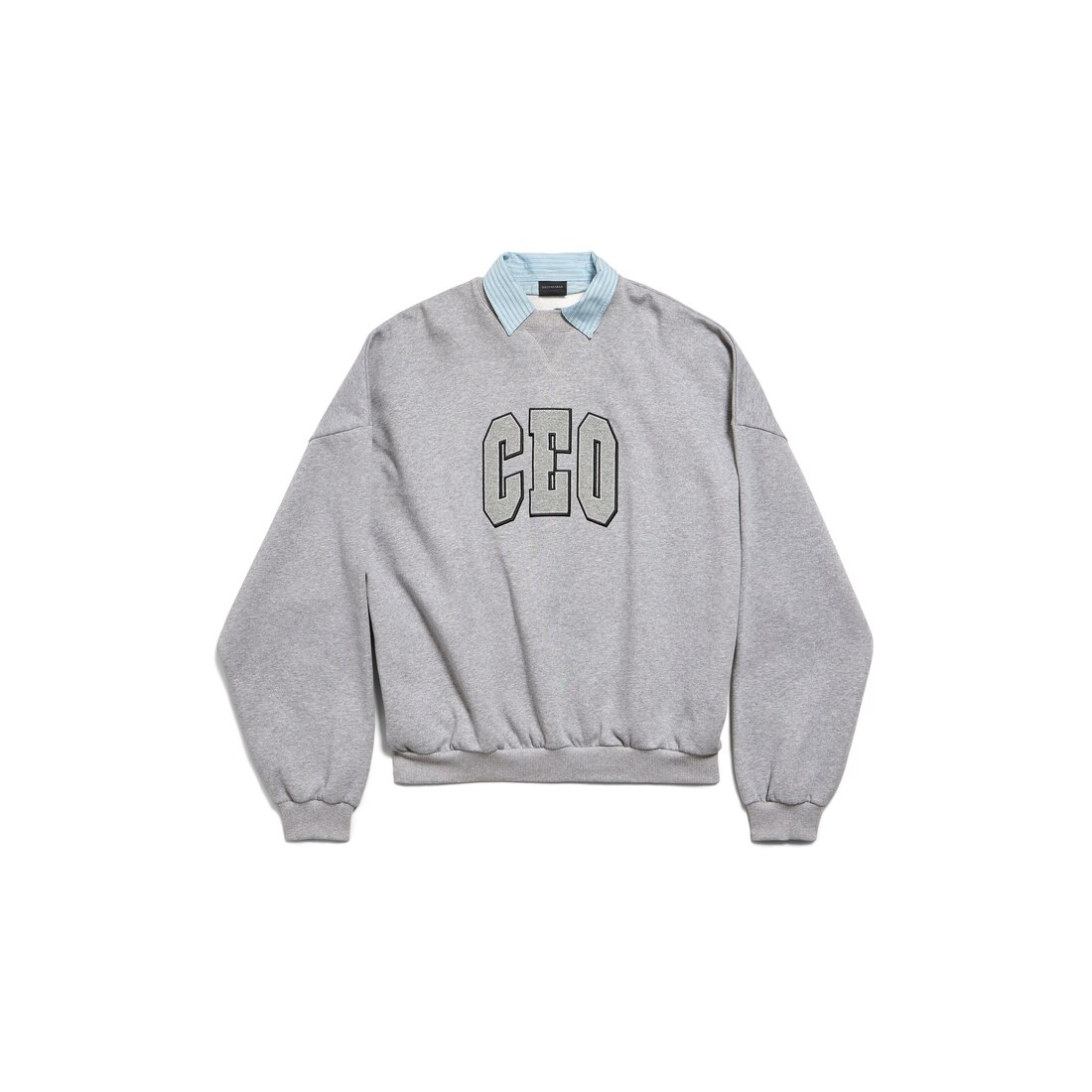 トップス the e_C Double Collar Crewneck Grey Double Heavyweight Pullover Crewneck Gray Heather