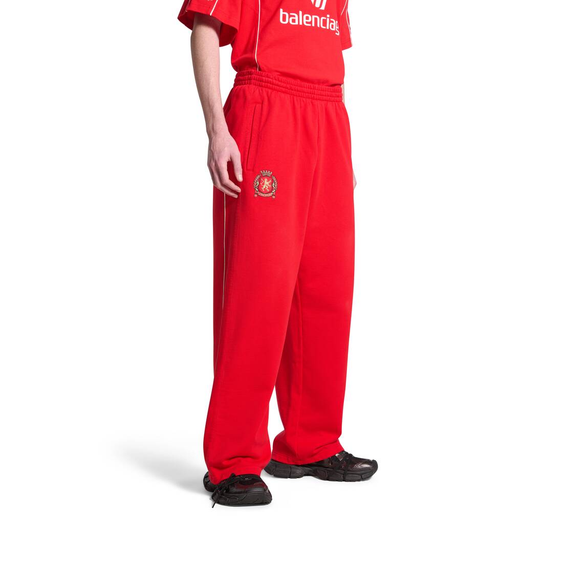 Soccer Baggy Sweatpants in Red/white | Balenciaga US