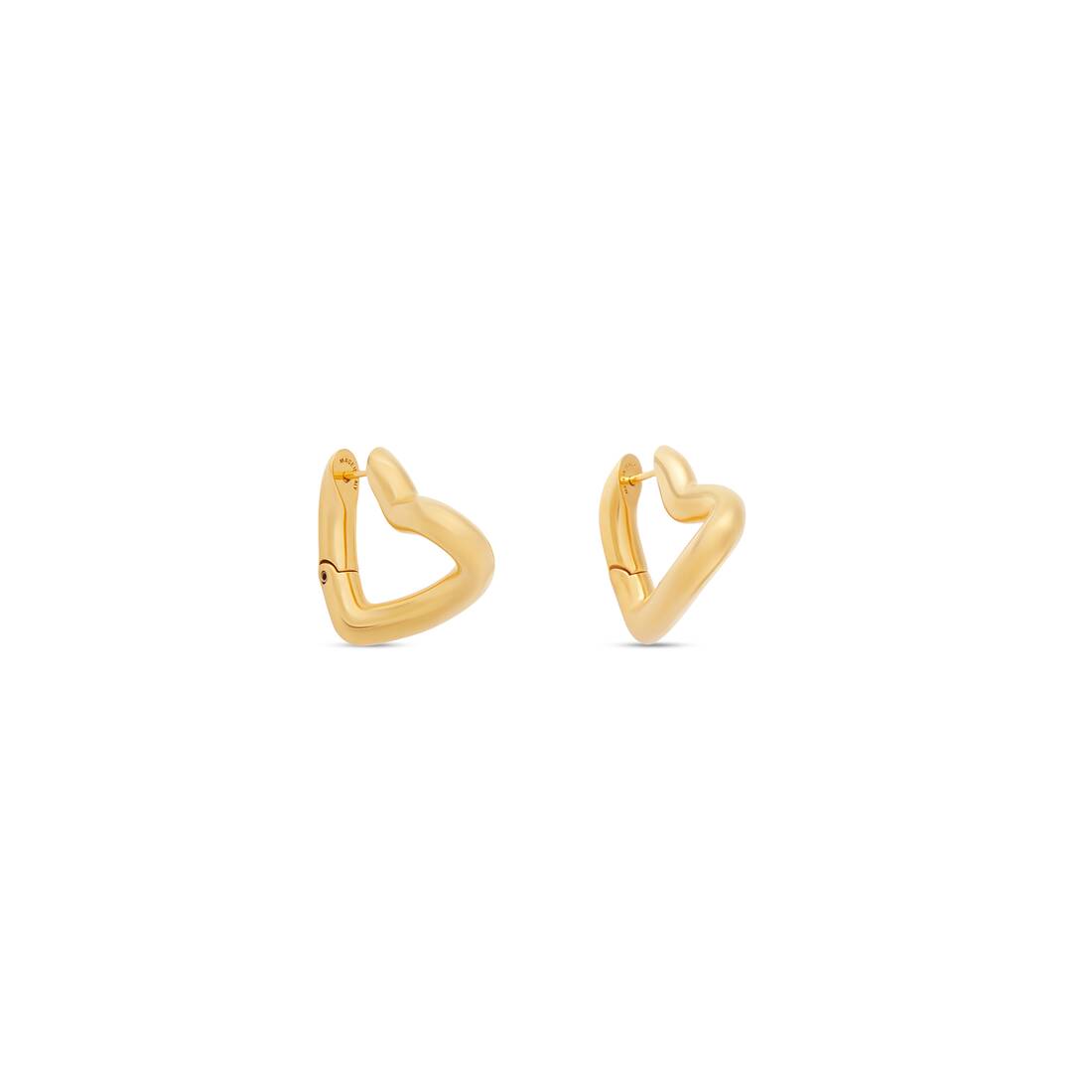Balenciaga Heart Padlock Hoop Earrings - Gold-Tone Metal Drop, Earrings -  BAL244121