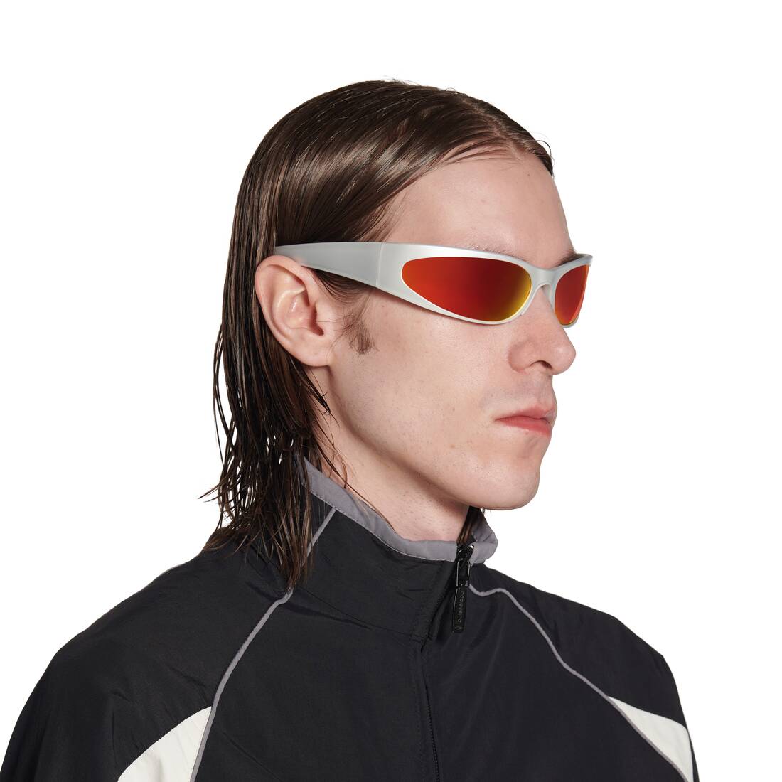Reverse Xpander 2.0 Rectangle Sunglasses in Silver | Balenciaga AU