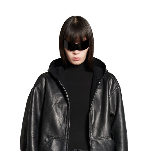 lined zip-up hoodie large fit