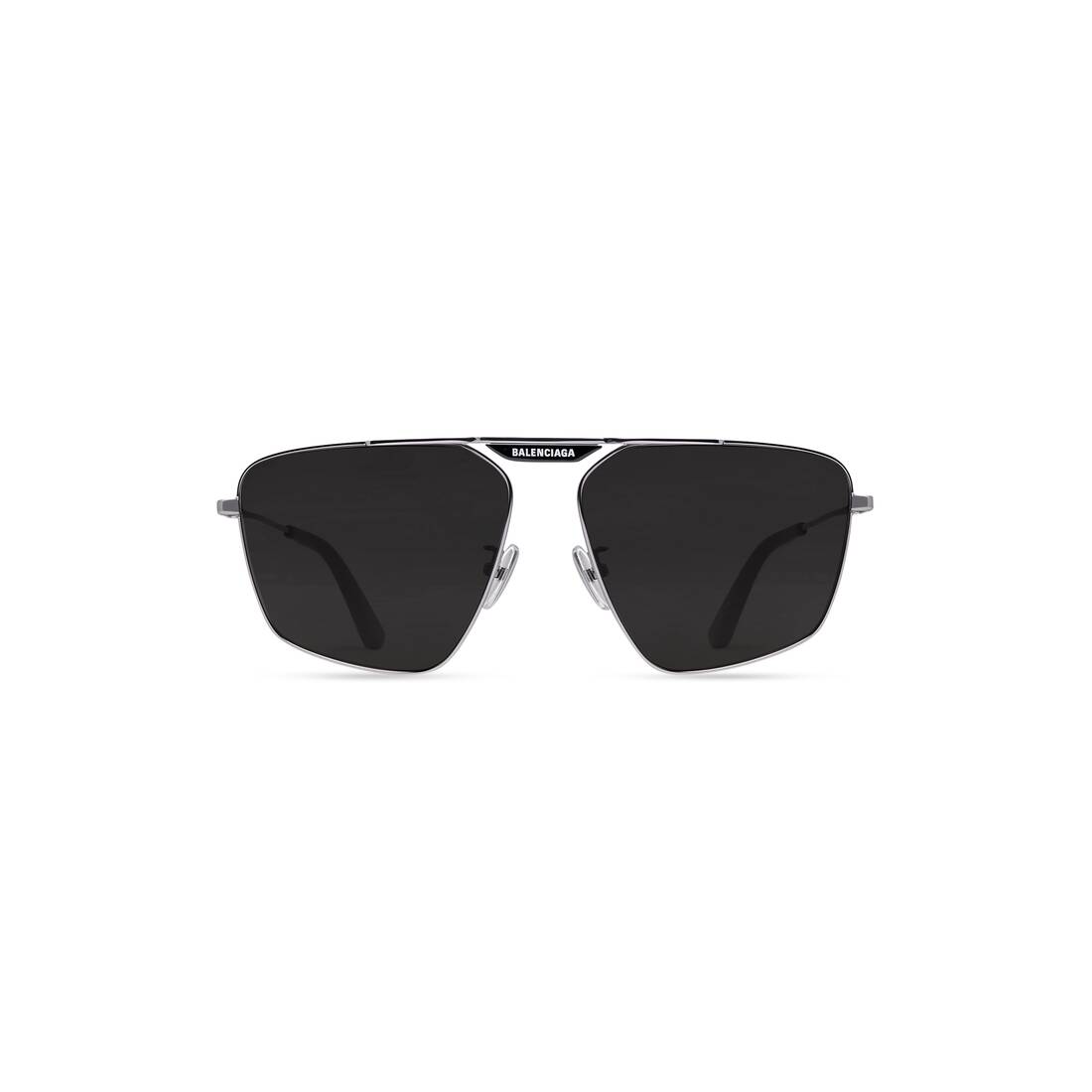 Balenciaga Metal Pilot Sunglasses With Logo in Black