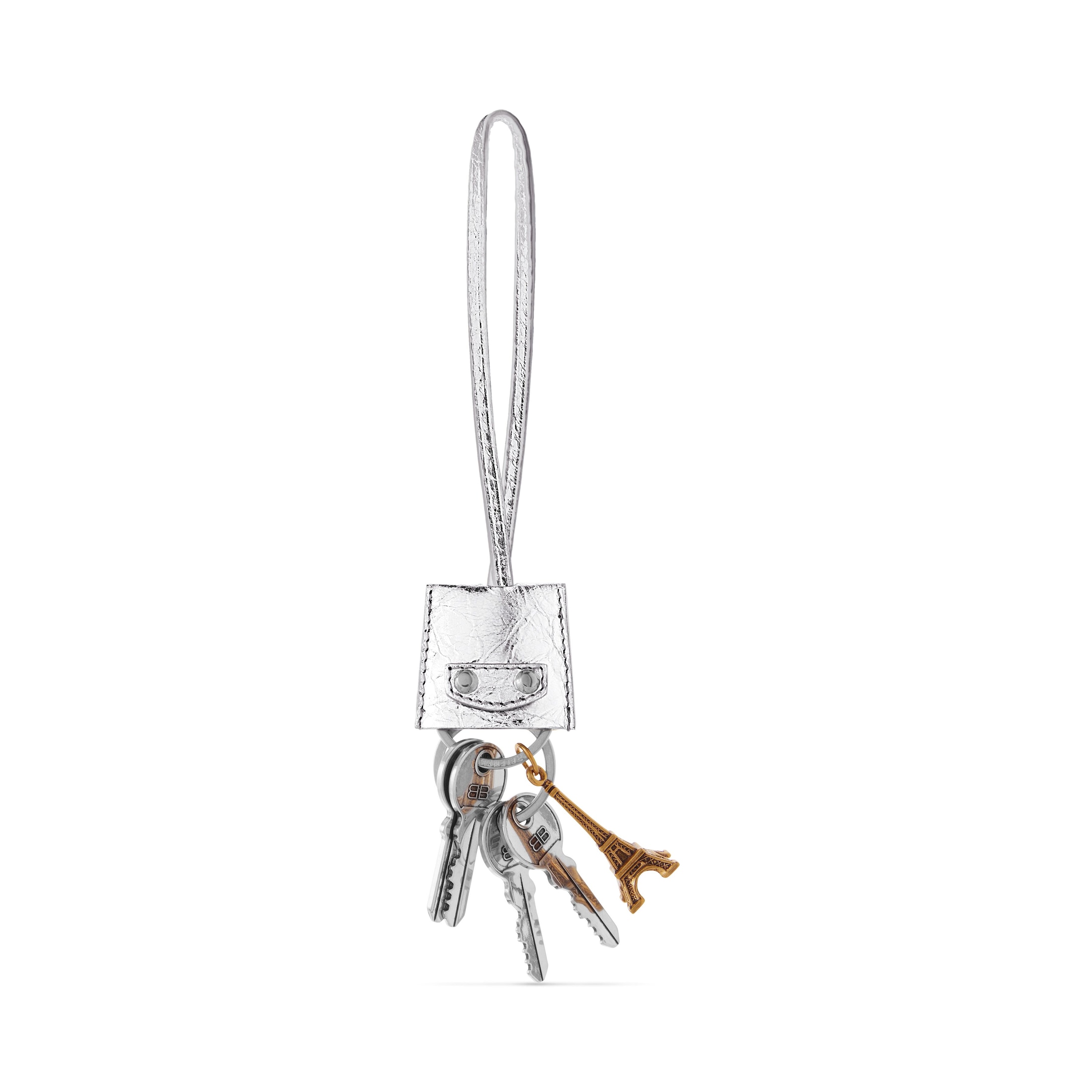 Balenciaga Le City Charm Eiffel Metallized - Silver - Woman - Lambskin, Brass