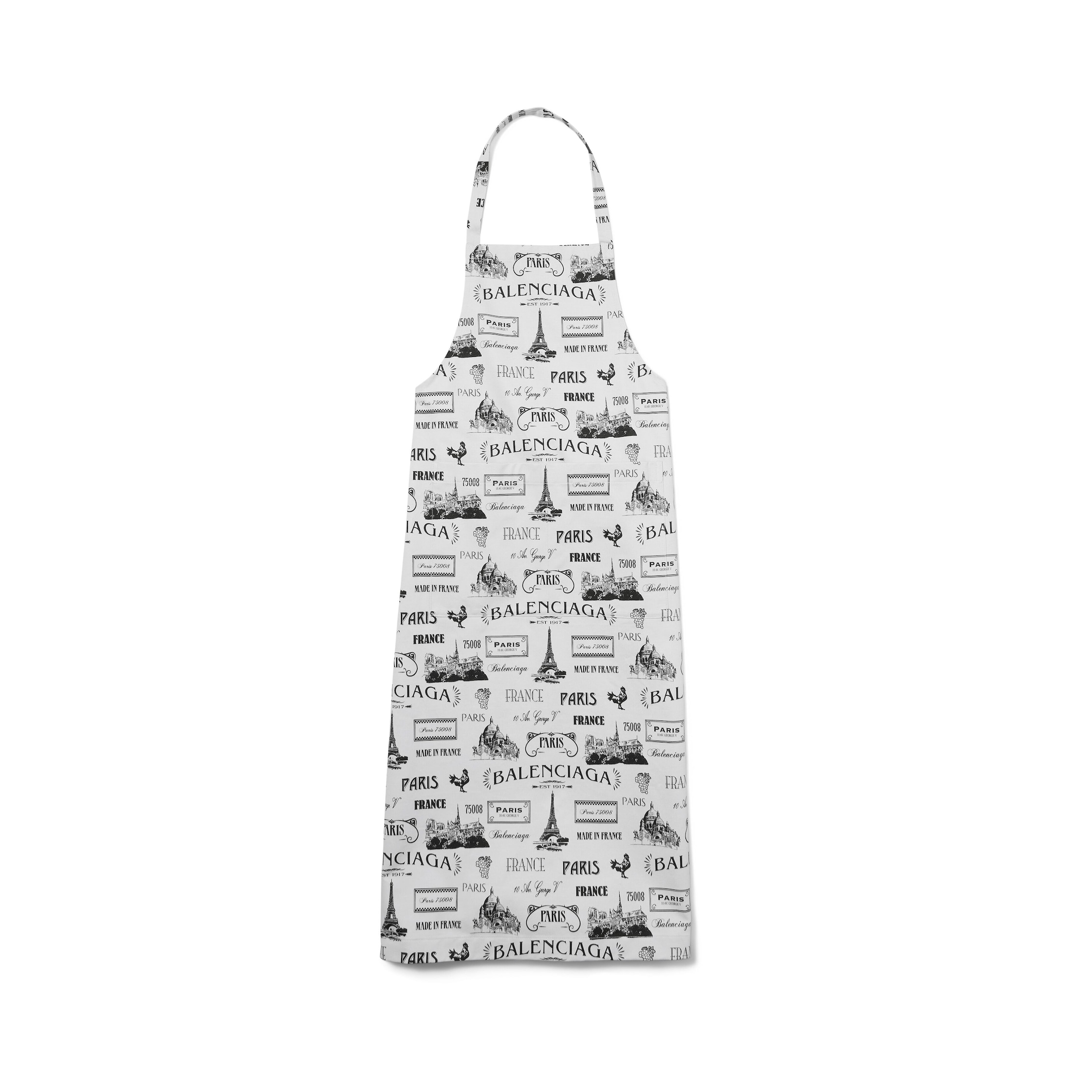 Balenciaga Paris Resto Apron - Grey & Silver - Unisex - M - Cotton