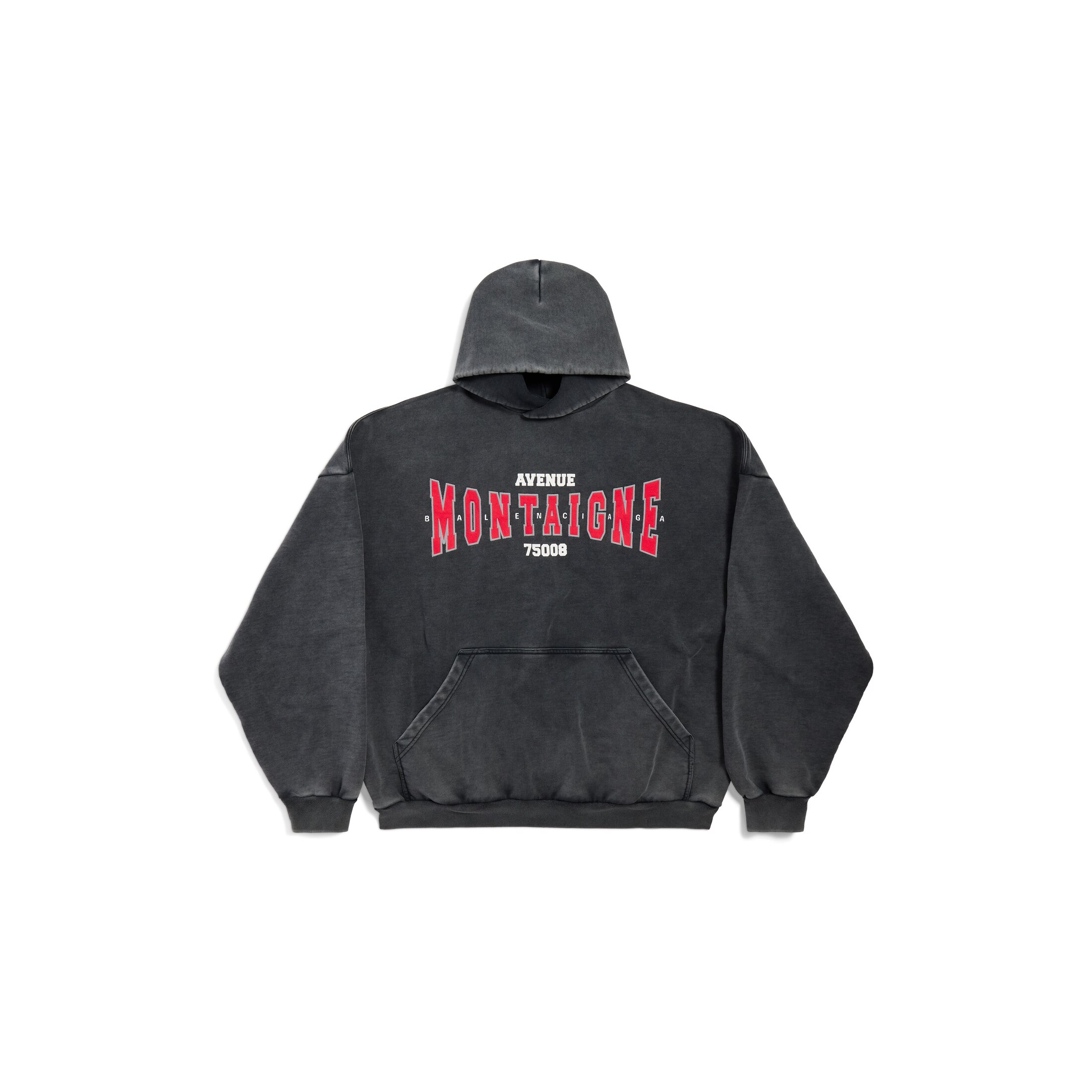 Balenciaga Montaigne Hoodie Large Fit - Black - Men's - - Cotton