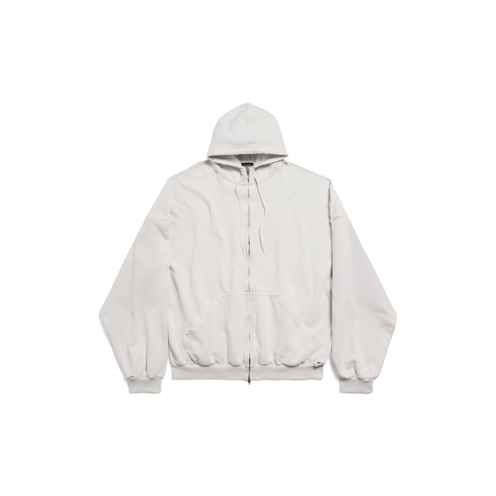 security tape hoodie大号版型拉链连帽卫衣
