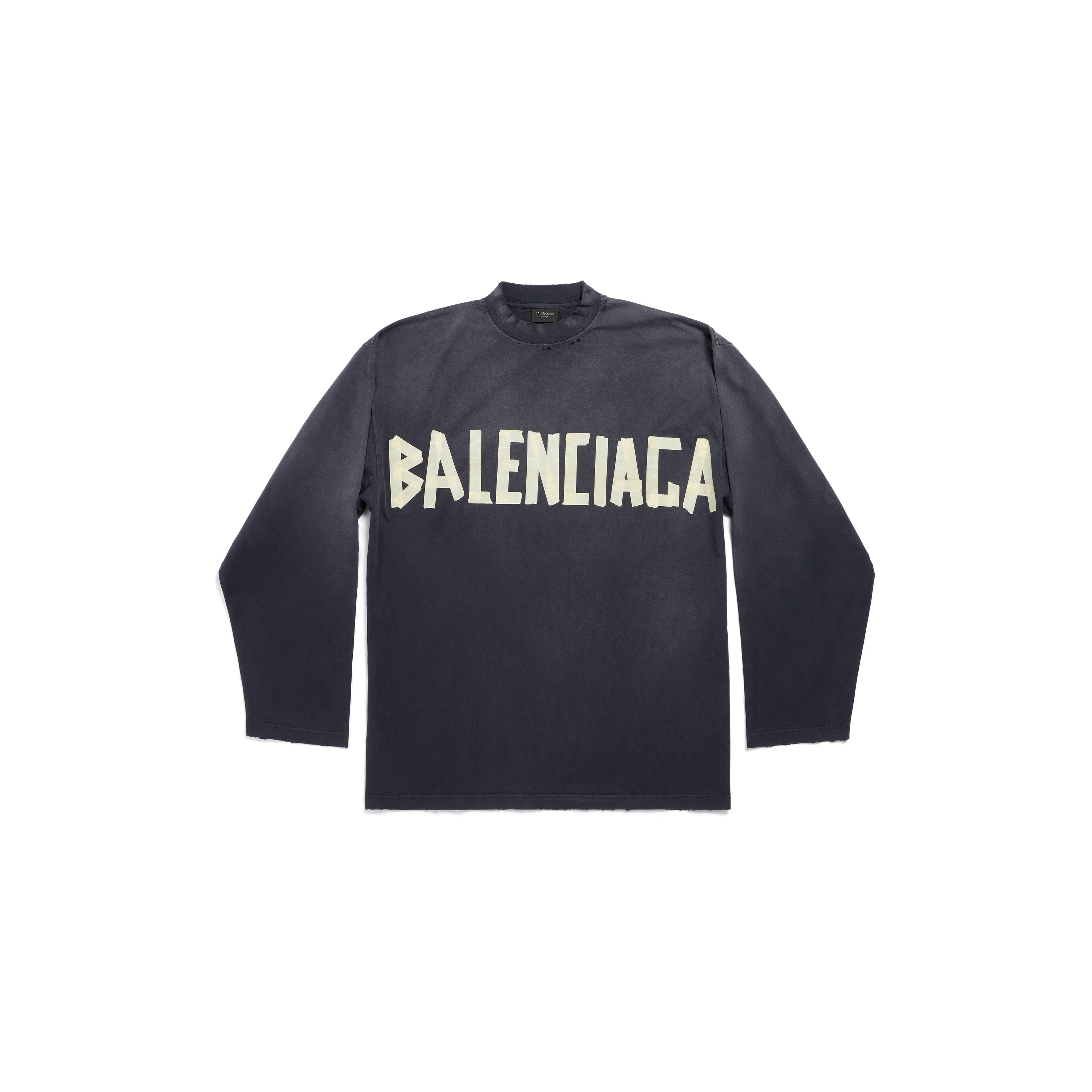 Tape Type 長袖 T シャツ オーバーサイズ で 杢ブラック | Balenciaga JP