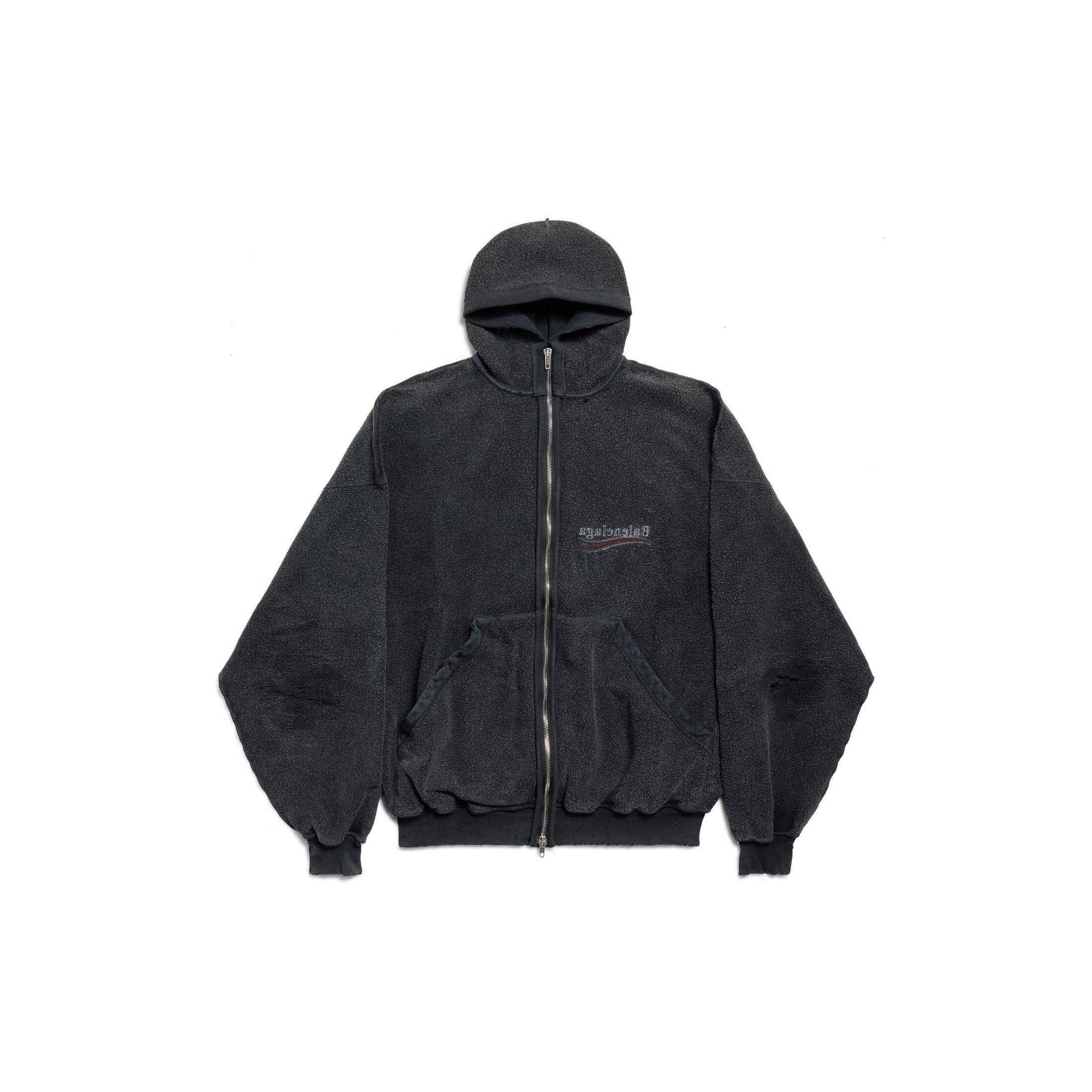 political campaign inside-out zip-up hoodie large fit