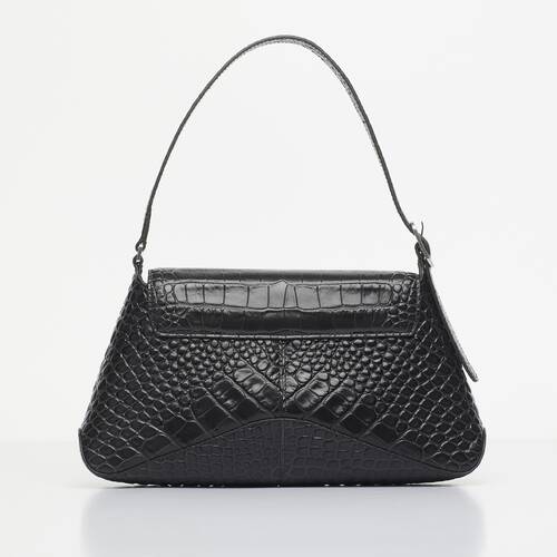 xx medium flap bag crocodile embossed