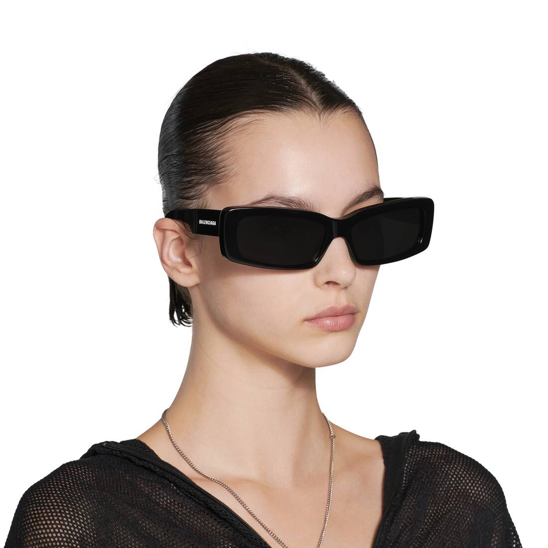 Balenciaga Oversize Rectangle Sunglasses - Black - Unisex - Acetate