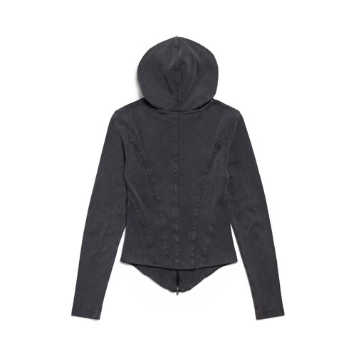 corseted zip-up hoodie